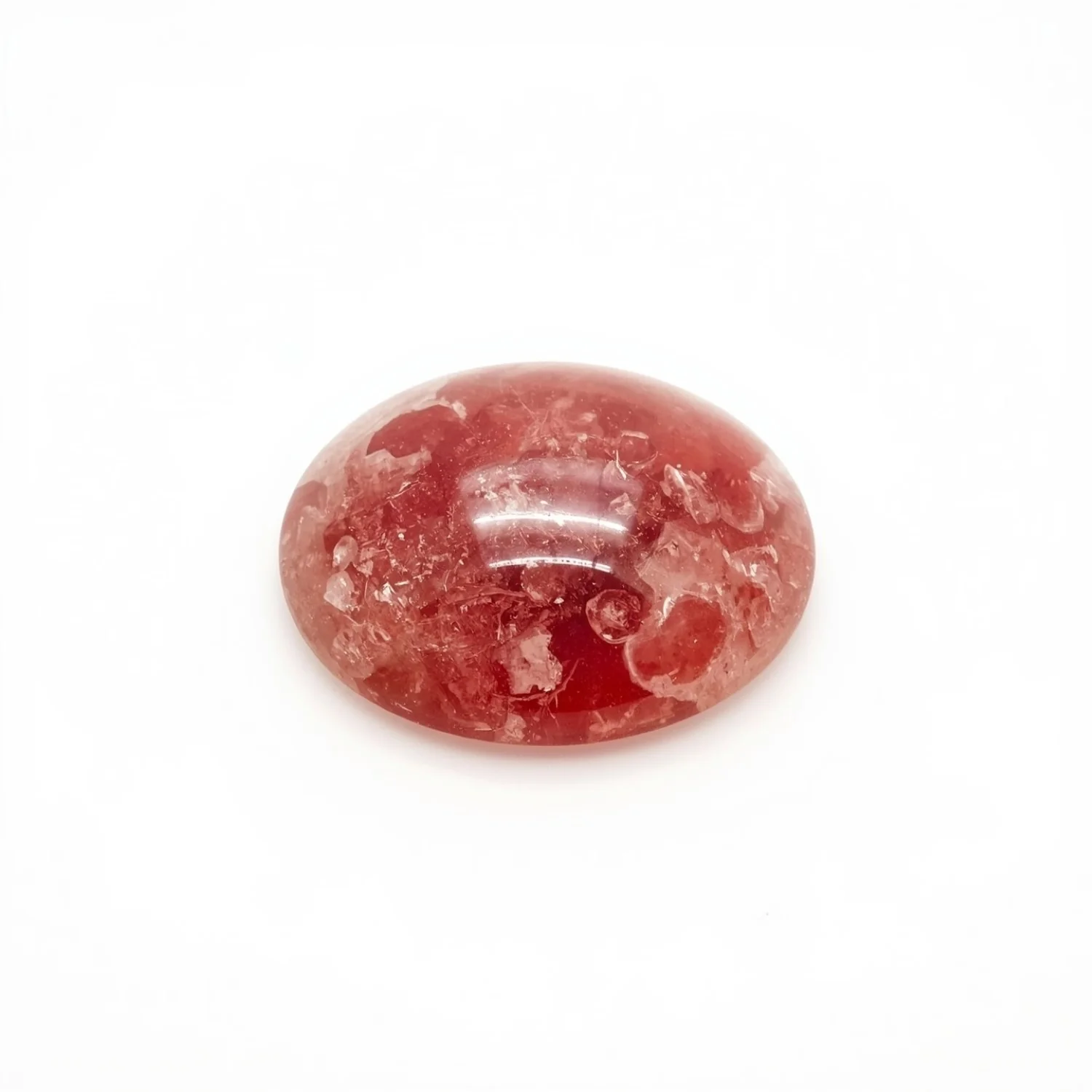 Red Strawberry Quartz 1PC Tiny 5x7 MM Oval Cabochon Red Lustrous semi Precious Gems