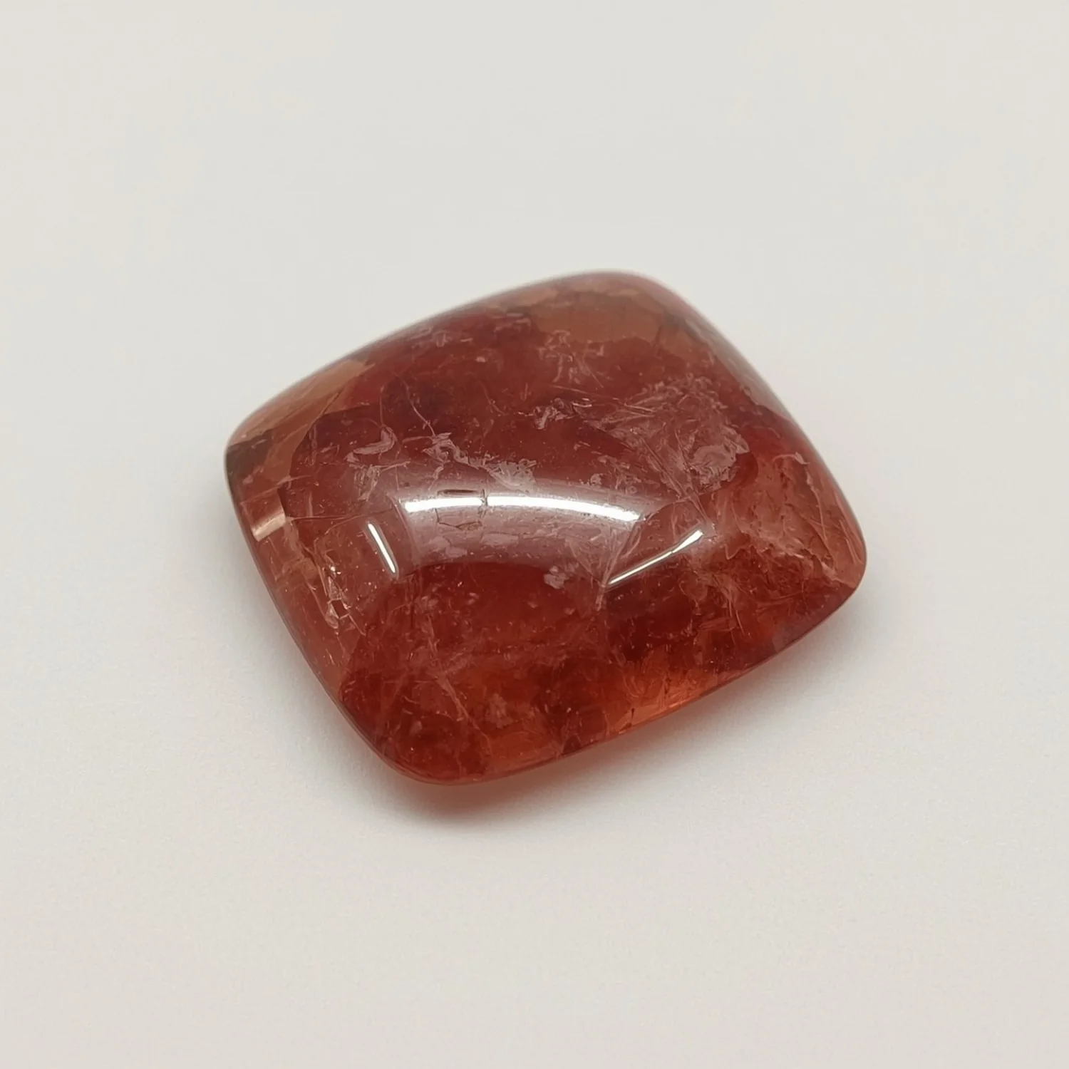 Red Strawberry Quartz 1PC Tiny 6x6 MM Cushion Cabochon Red Brilliant semi Precious Precious Gemstone - Image 2