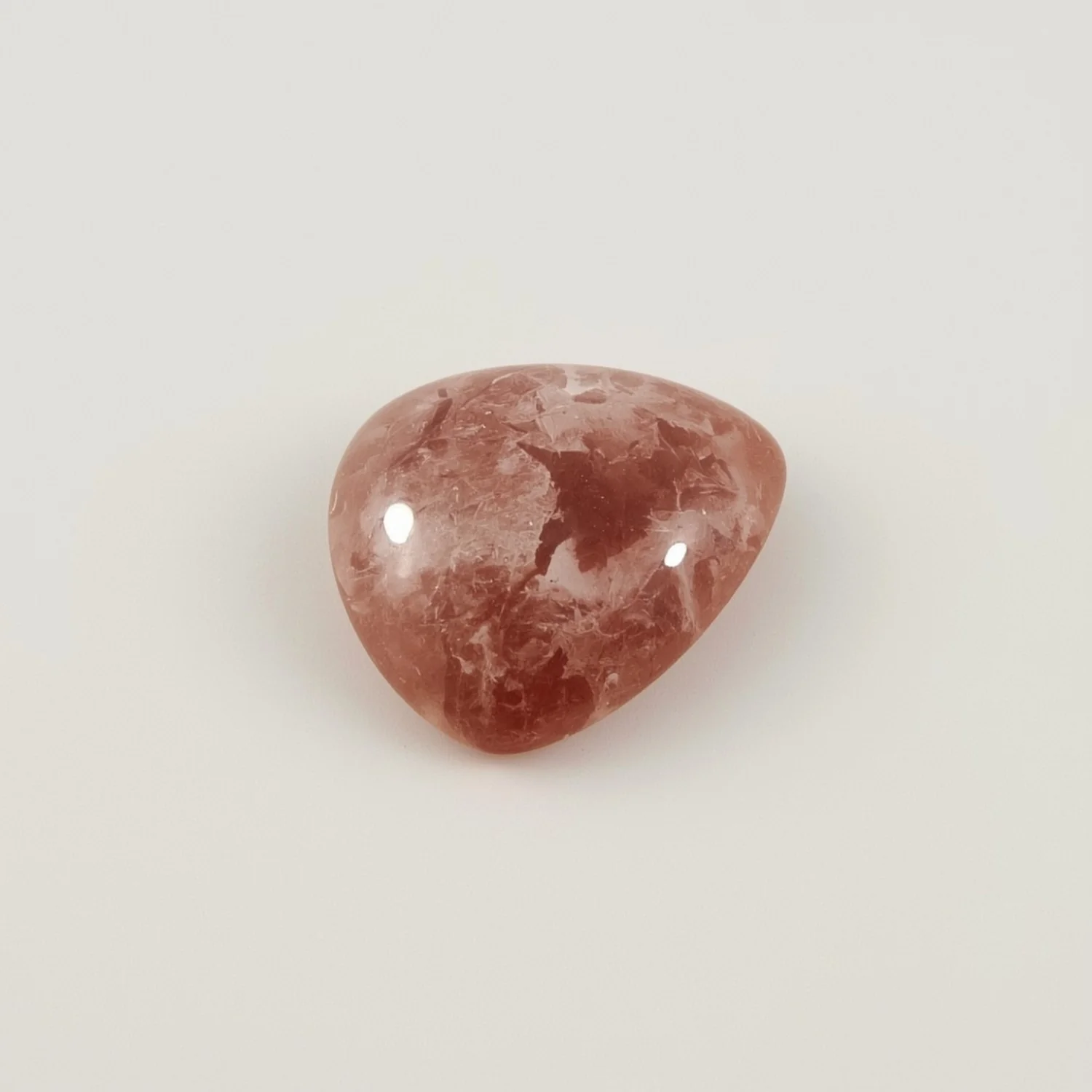 Red Strawberry Quartz 1PC Tiny 6x6 MM Triangle Cabochon Red Brilliant semi Precious Loose Gems - Image 2