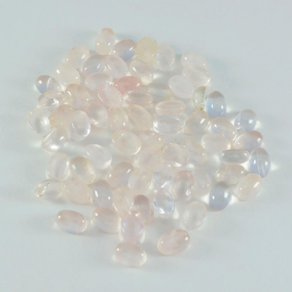 Rose Quartz 10PC Tiny 3x5 MM Oval Cabochon Pink Brilliant semi Precious Loose Gemstones