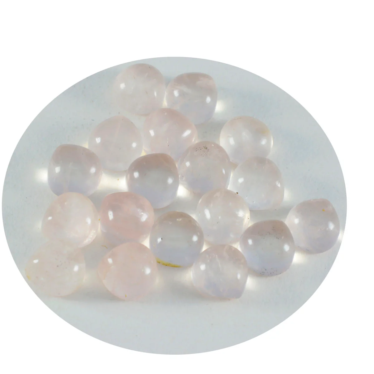Rose Quartz 10PC Tiny 4x4 MM Heart Cabochon Pink Polished semi Precious Loose Gems - Image 2