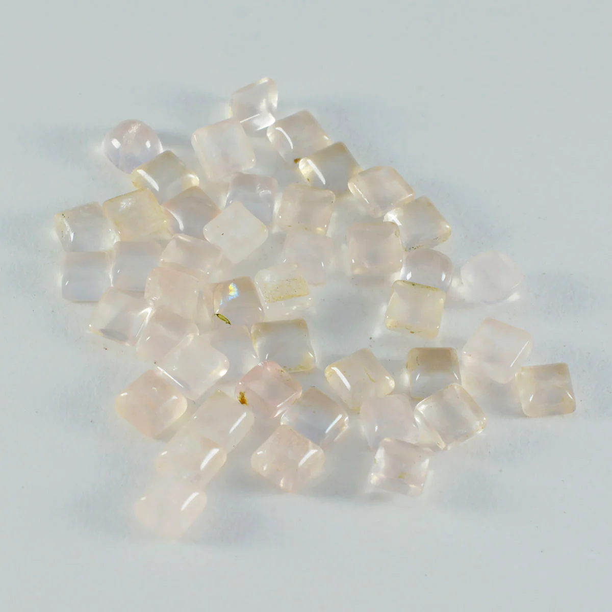 Rose Quartz 10PC Tiny 4x4 MM Square Cabochon Pink Pure semi Precious Precious Gemstone