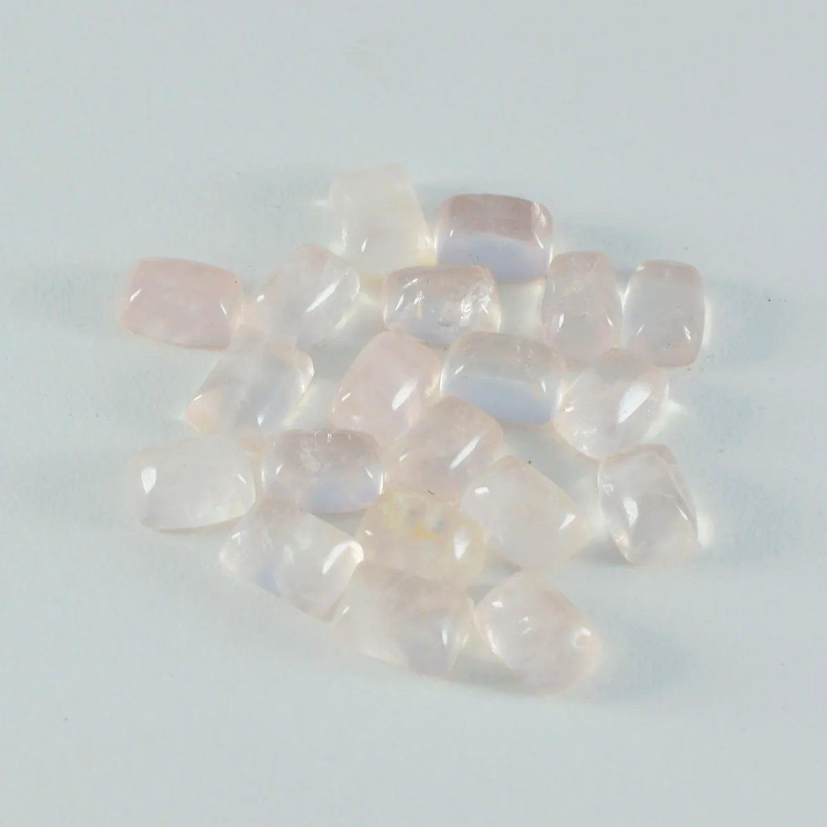Rose Quartz 10PC Tiny 4x6 MM Emerald Cabochon Pink Genuine semi Precious Loose Gems