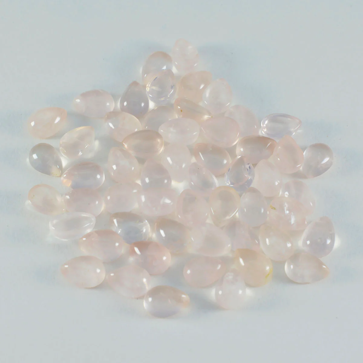 Rose Quartz 10PC Tiny 4x6 MM Pear Cabochon Pink Shine semi Precious Loose Gemstones - Image 4