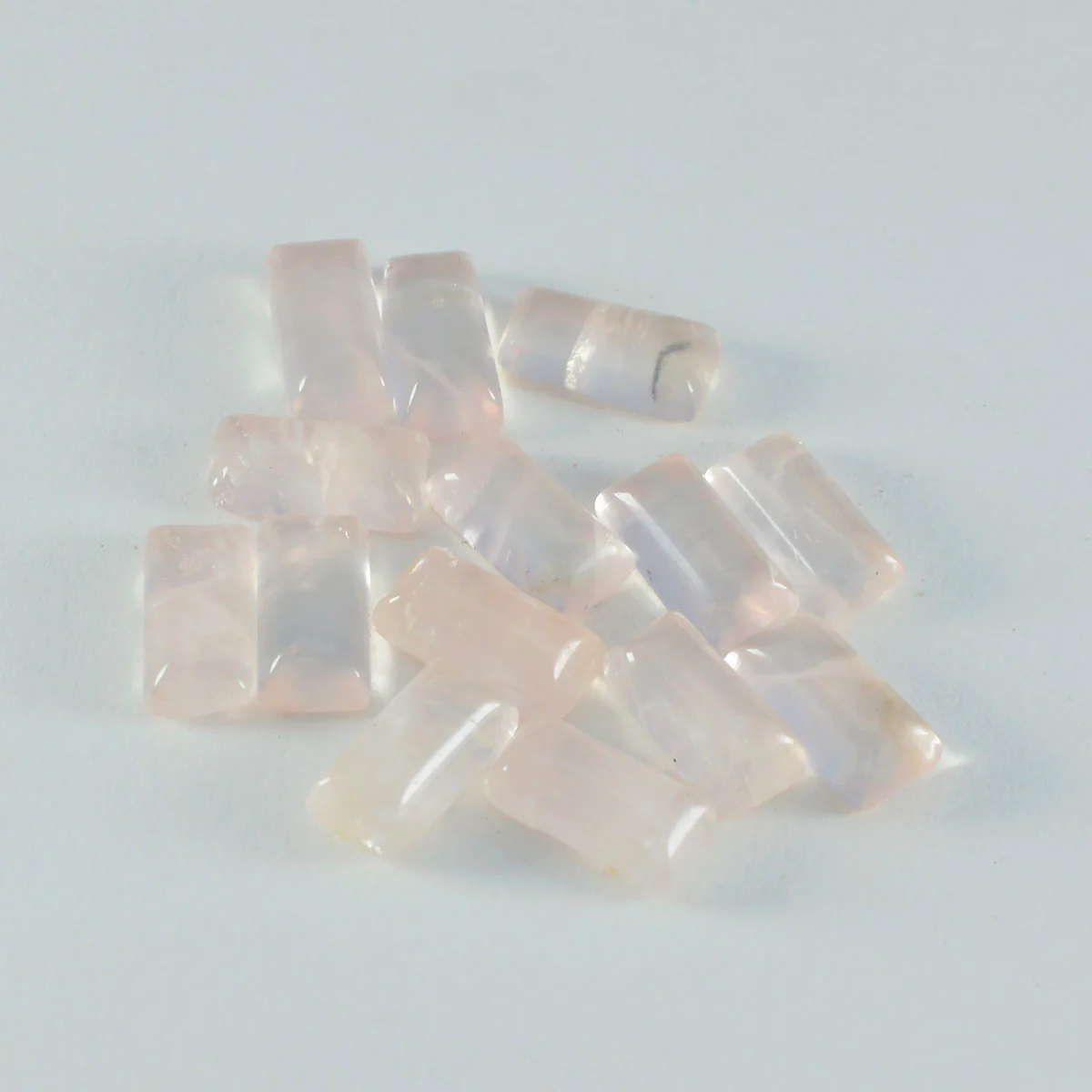 Rose Quartz 10PC Tiny 4x8 MM Baguette Cabochon Pink Superior semi Precious Loose Gemstone - Image 2