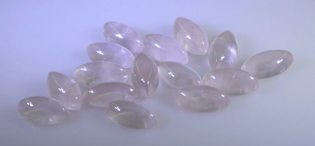 Rose Quartz 10PC Tiny 4x8 MM Marquise Cabochon Pink Sparkling semi Precious Loose Gemstone - Image 3