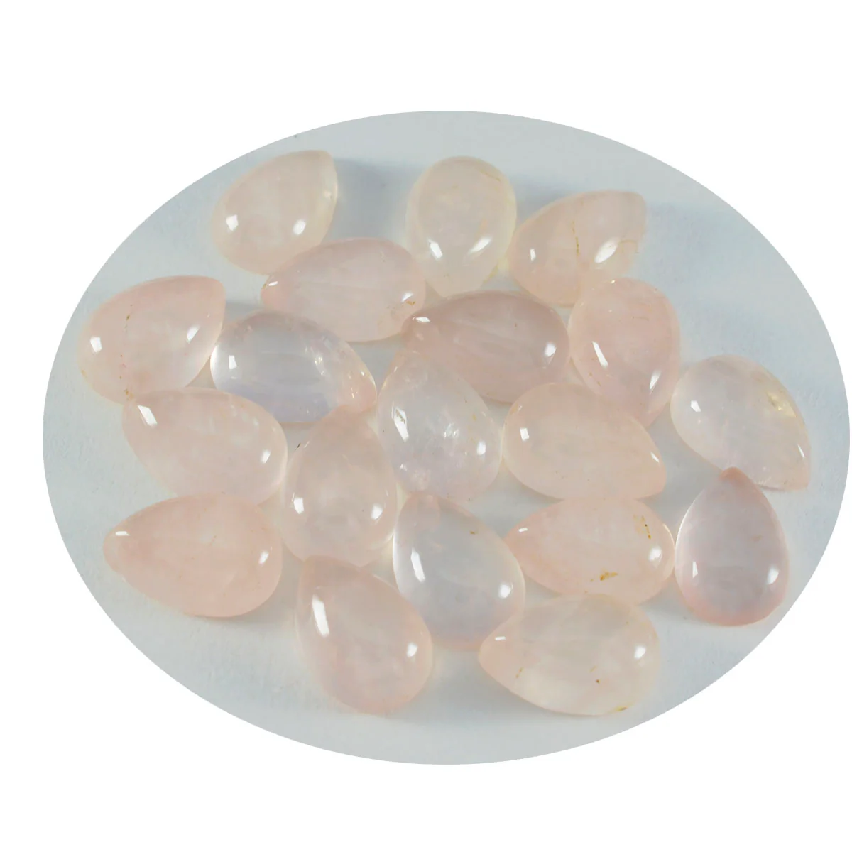 Rose Quartz 1PC Large 8x12 MM Pear Cabochon Pink Brilliant semi Precious Precious Gemstone - Image 2