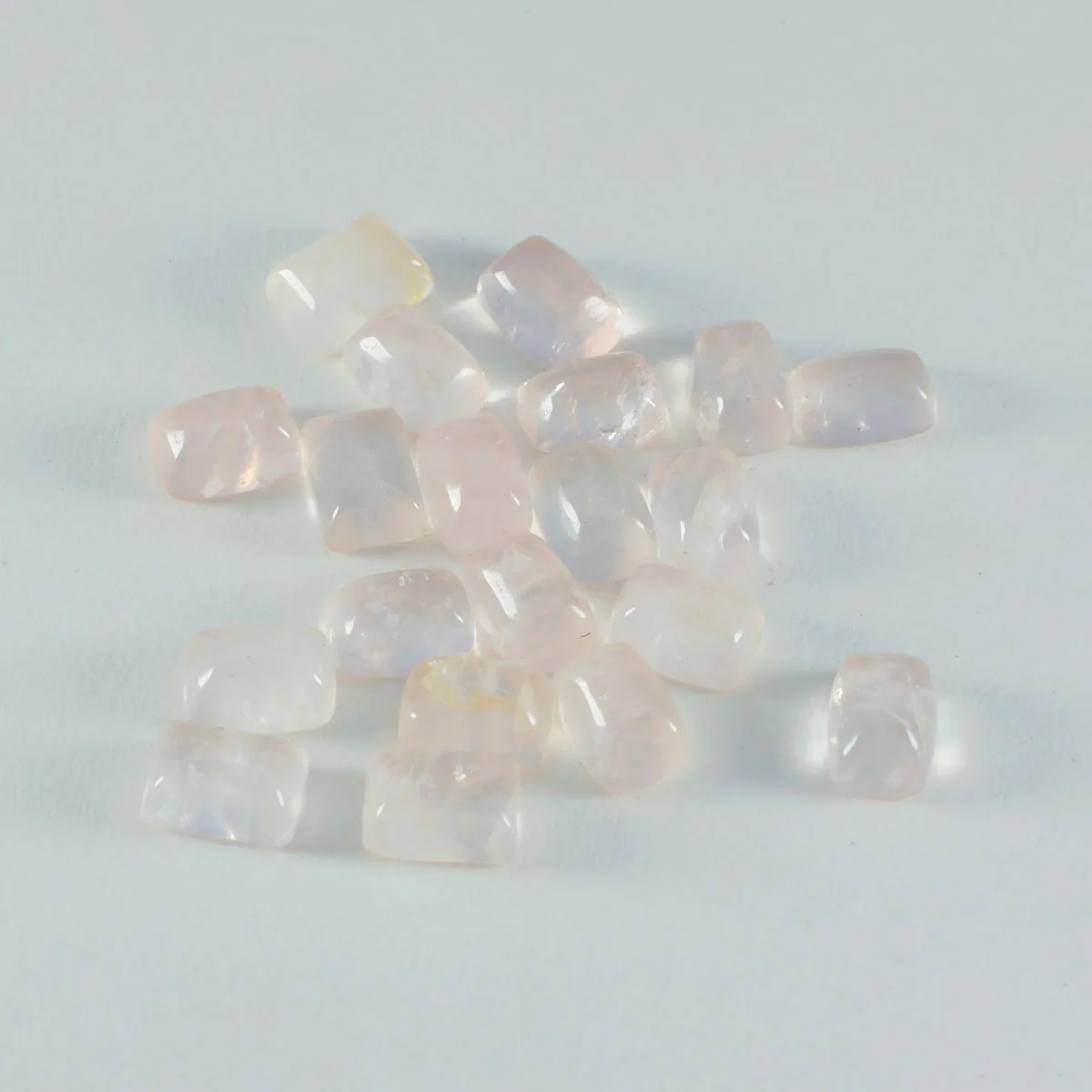 Rose Quartz 1PC Small 6x8 MM Emerald Cabochon Pink Pure semi Precious Loose Gemstones - Image 4