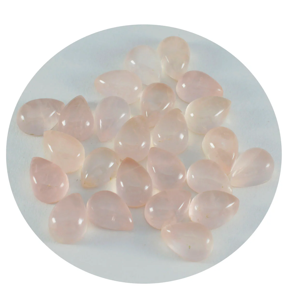Rose Quartz 1PC Small 6x9 MM Pear Cabochon Pink Natural semi Precious Gems - Image 2