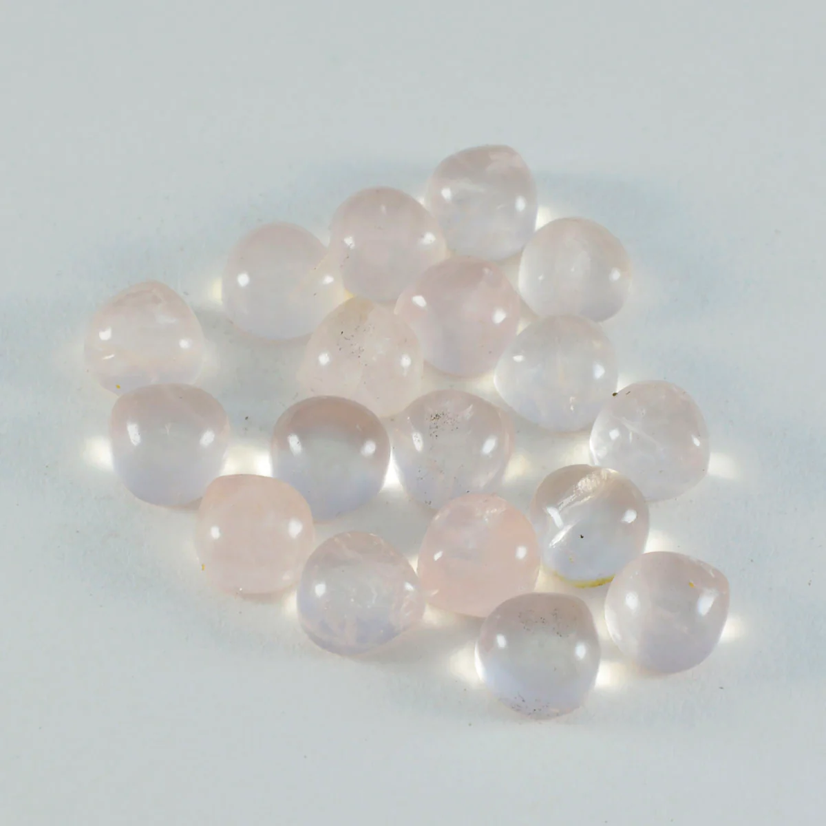 Rose Quartz 1PC Small 8x8 MM Heart Cabochon Pink Shine semi Precious Precious Gemstone - Image 3