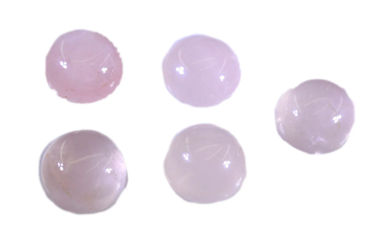 Rose Quartz 1PC Small 8x8 MM Round Cabochon Pink Lustrous semi Precious Semi Precious Gemstone - Image 3