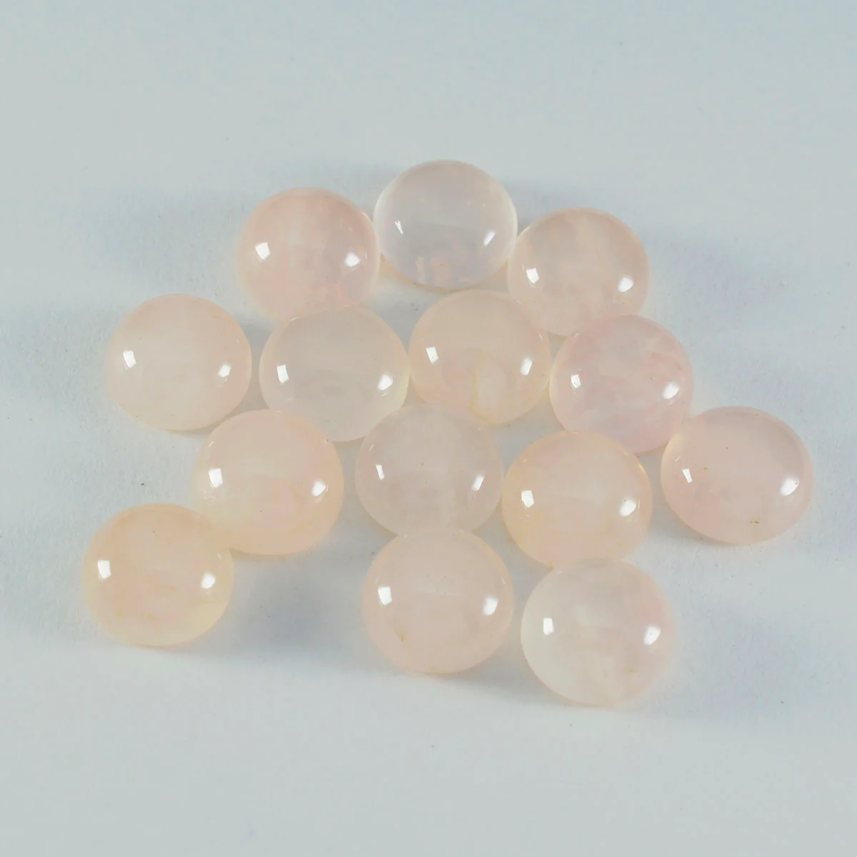 Rose Quartz 1PC Small 8x8 MM Round Cabochon Pink Lustrous semi Precious Semi Precious Gemstone - Image 4