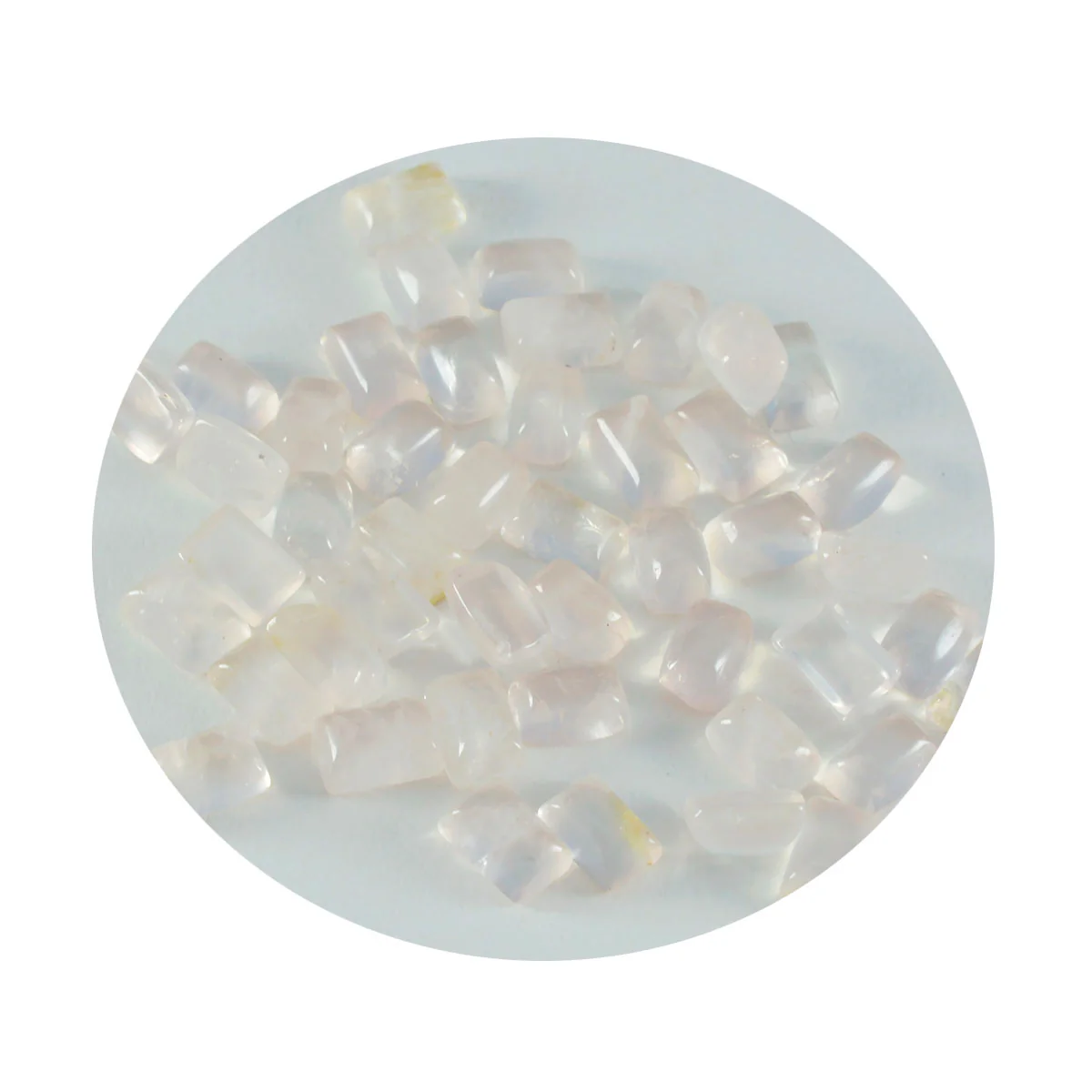 Rose Quartz 1PC Tiny 5x7 MM Emerald Cabochon Pink Superior semi Precious Loose Gemstone - Image 2