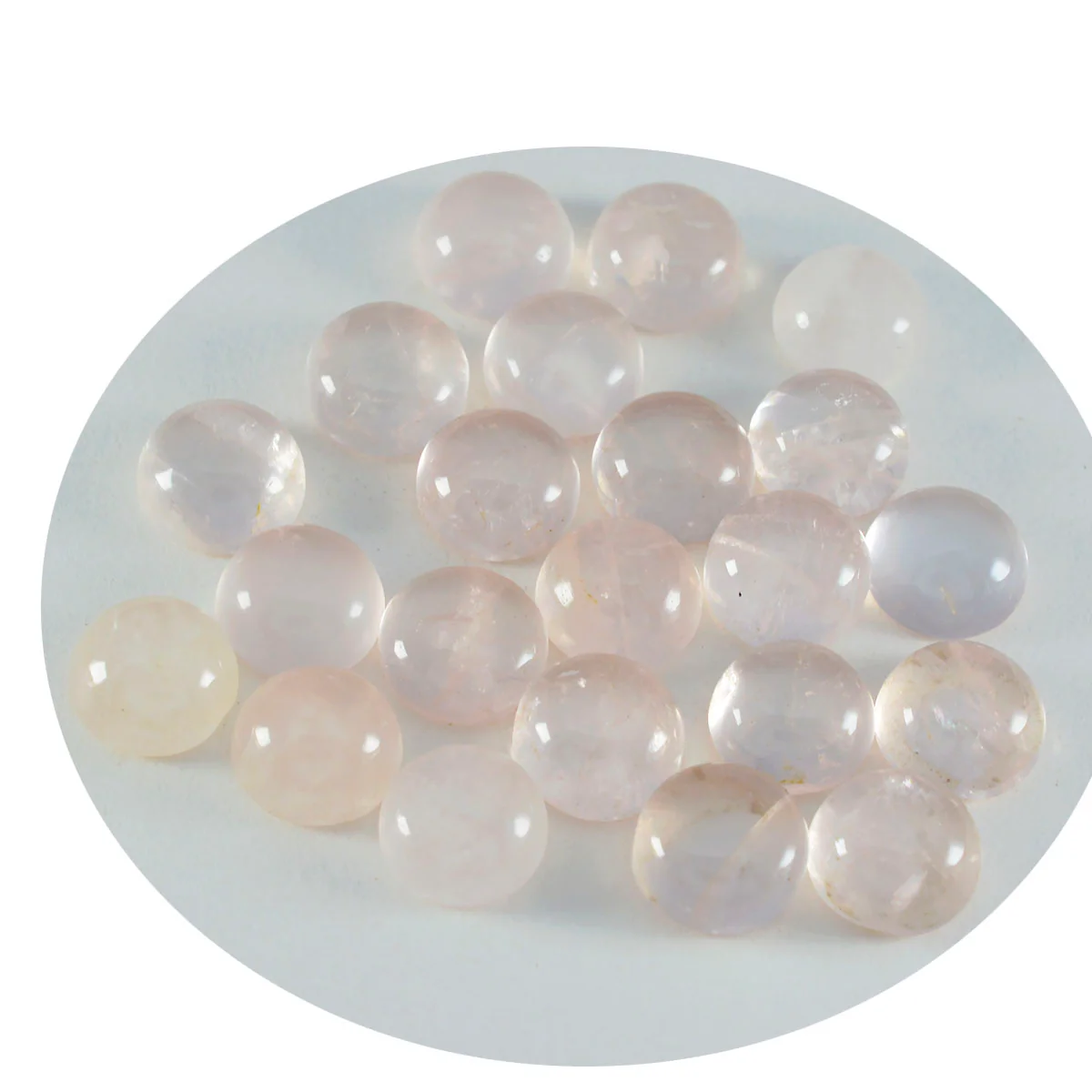 Rose Quartz 1PC Tiny 6x6 MM Round Cabochon Pink Splendid semi Precious Loose Gemstone - Image 2