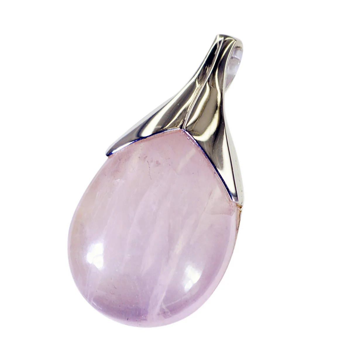 Rose Quartz Mid-weight Turkish 925 Silver Solitaire Hanna Graceful Pink Pendant Jewelry - Image 3