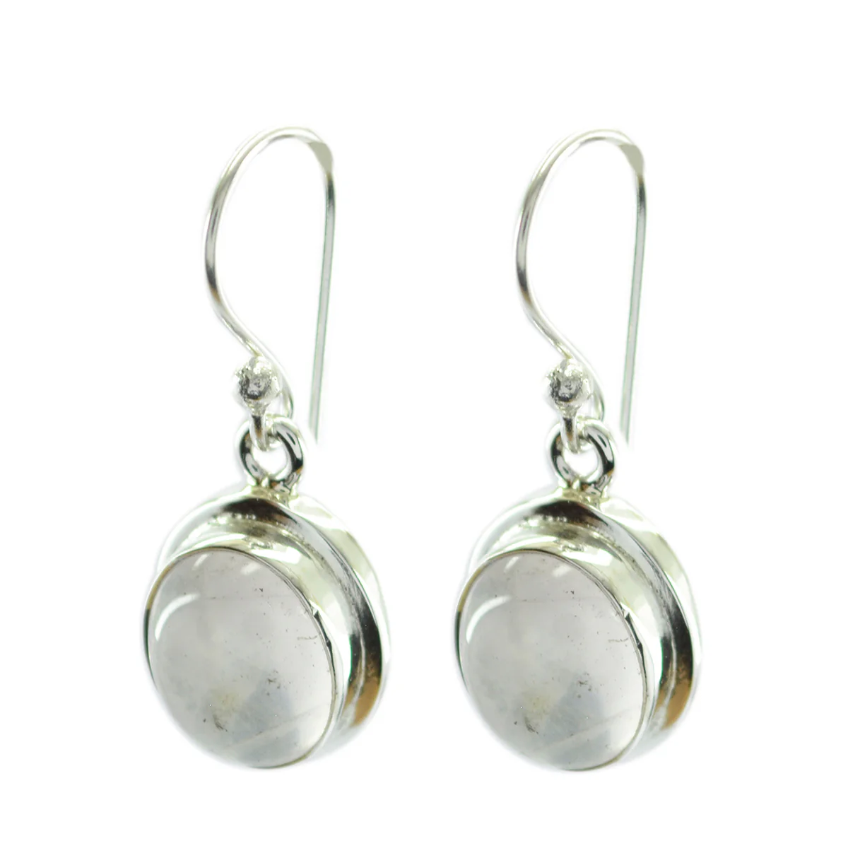 Rose Quartz Middle Eastern Ling multiple Dangle Pink Silver Earring