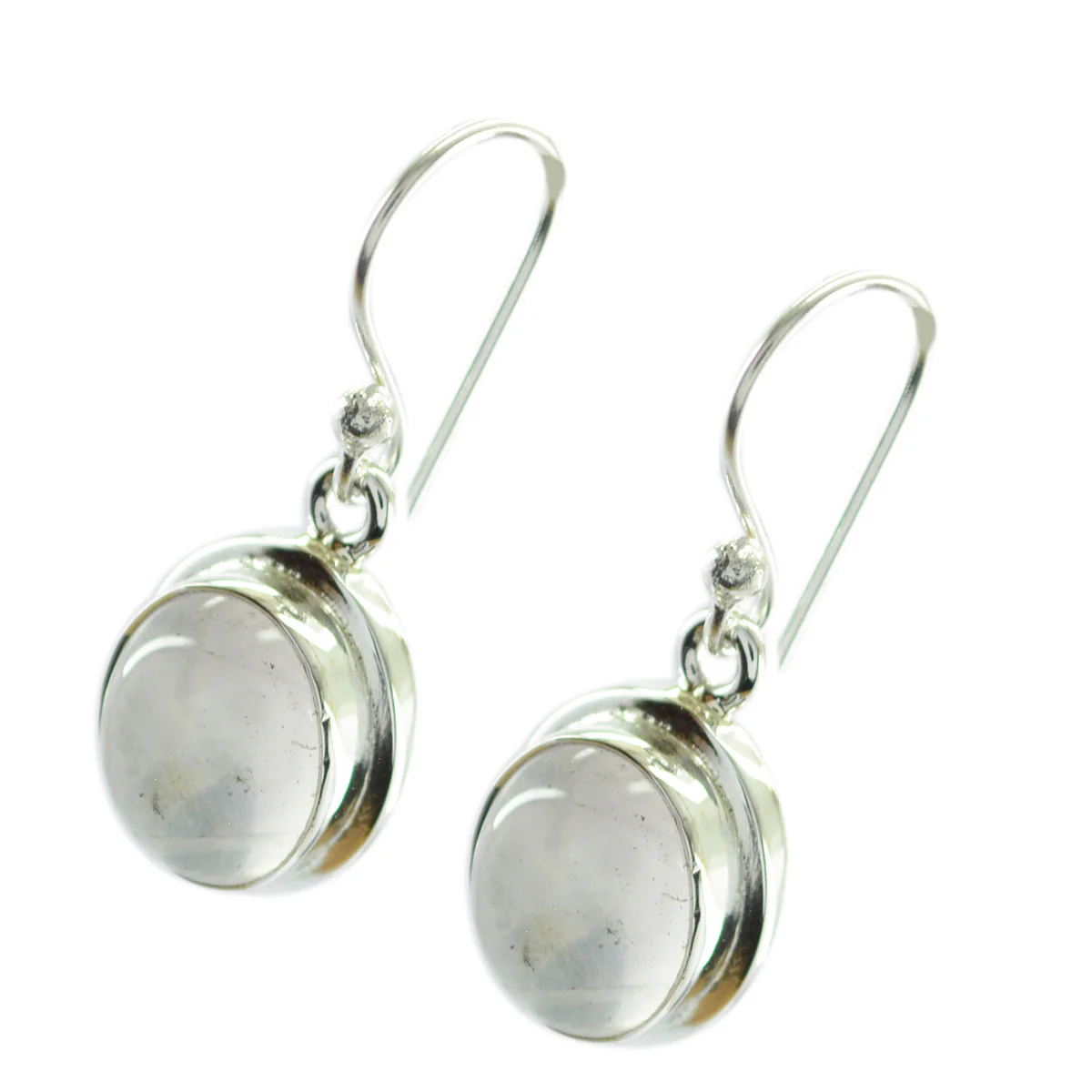 Rose Quartz Middle Eastern Ling multiple Dangle Pink Silver Earring - Image 2