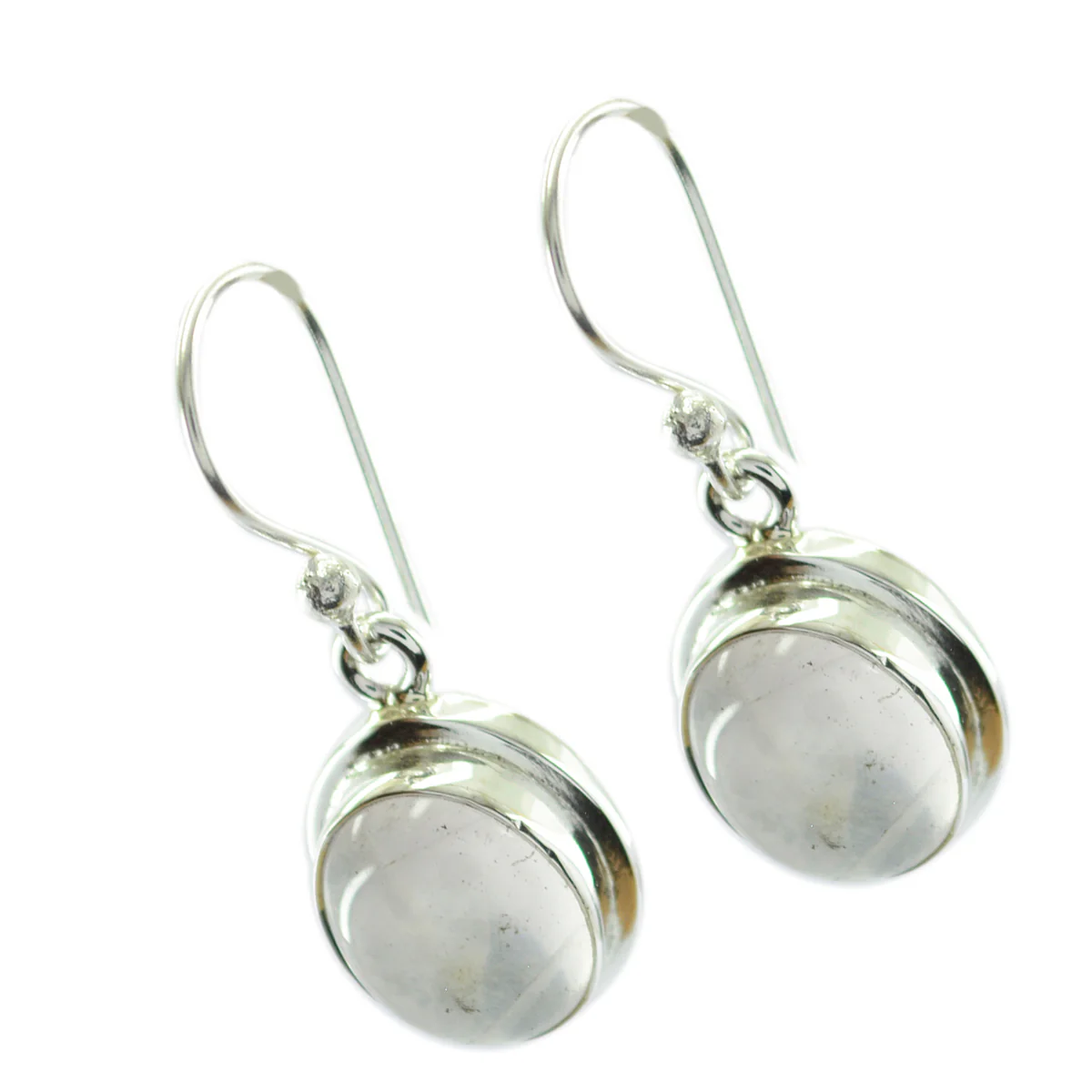 Rose Quartz Middle Eastern Ling multiple Dangle Pink Silver Earring - Image 3