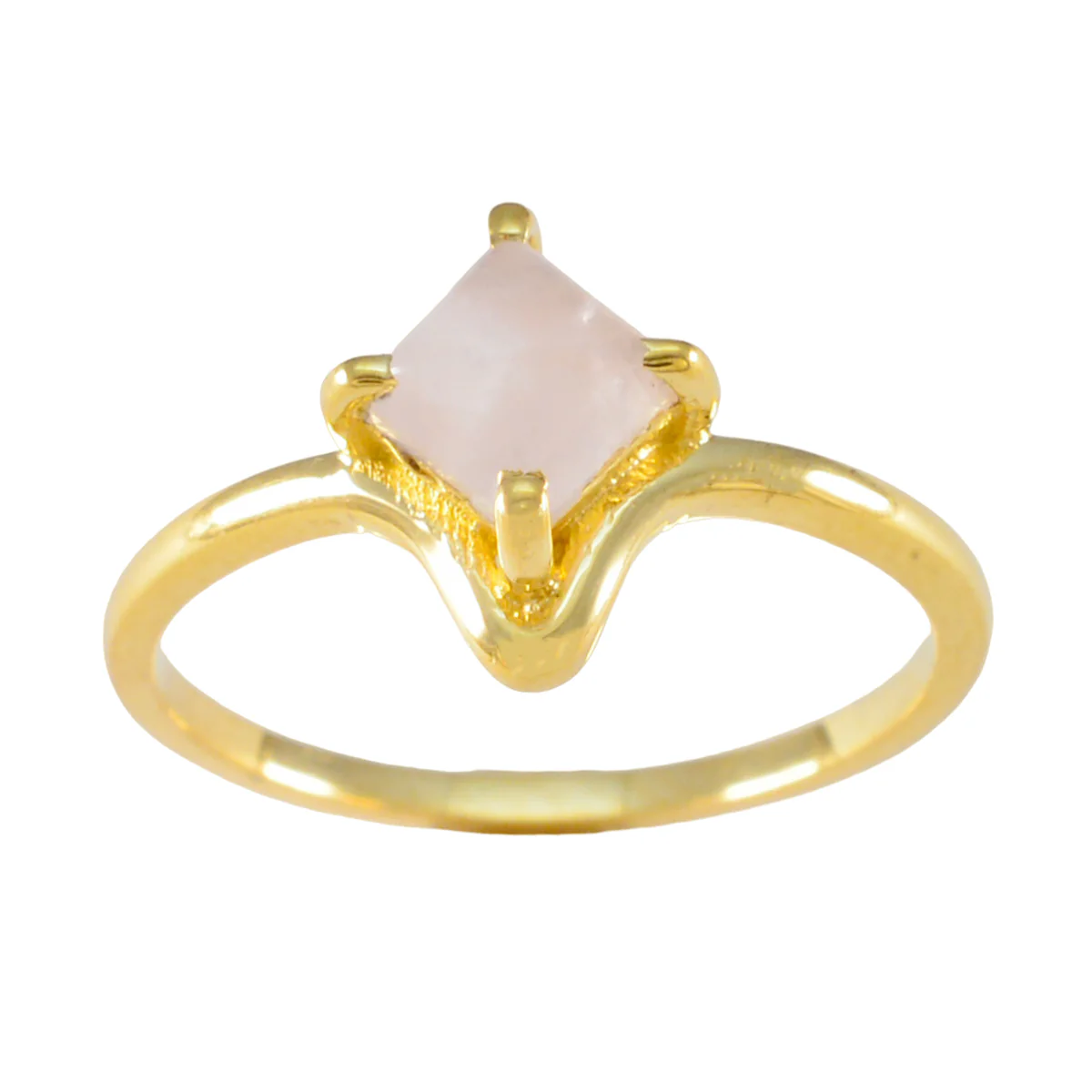 Rose Quartz Solitaire Indian Silver Pink Gemstone Delicate Trendy Ring Jewellery - Image 3