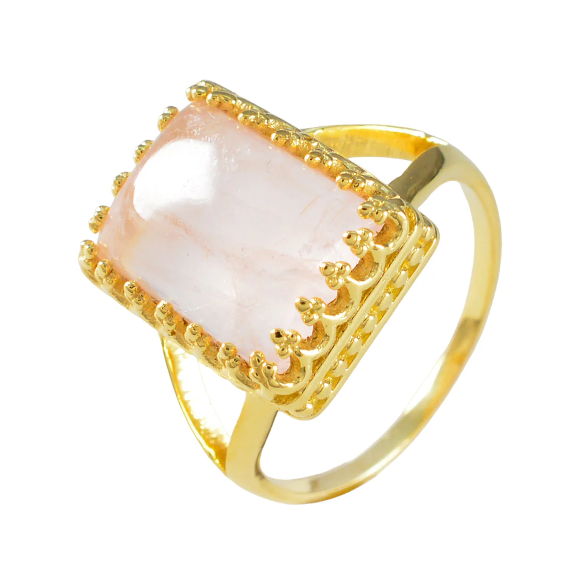 Rose Quartz Solitaire Latin American 92.5 Silver Pink Gemstones Classic Engagement Ring Jewelry - Image 2