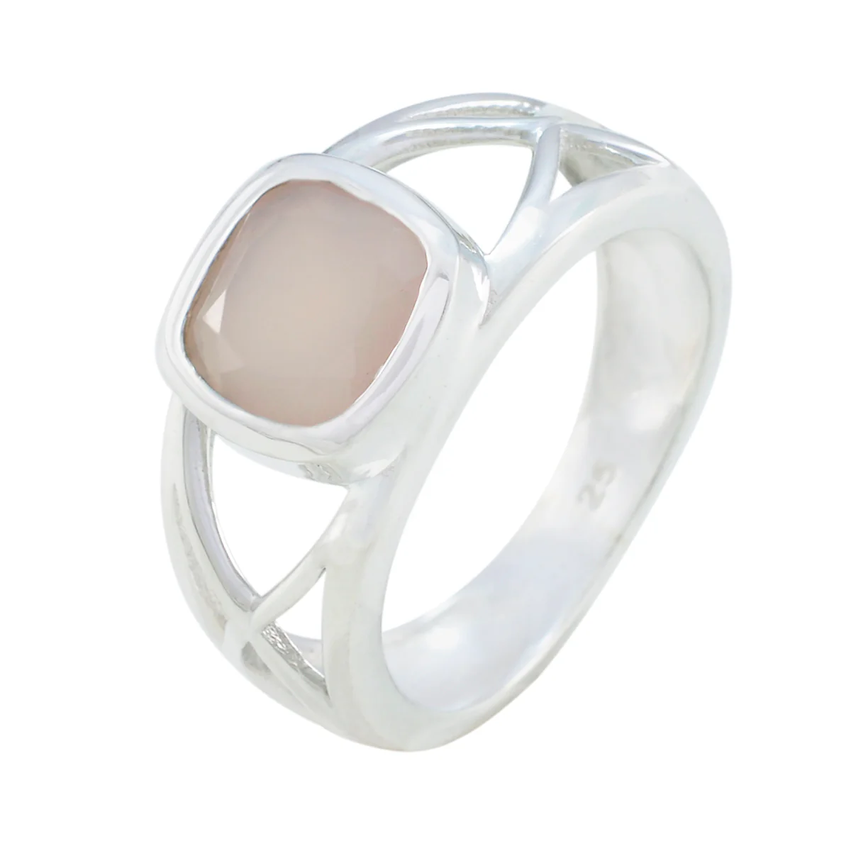 Rose Quartz Solitaire Russian Silver Pink Gemstones Tiny Fairytale Ring Jewellery - Image 2