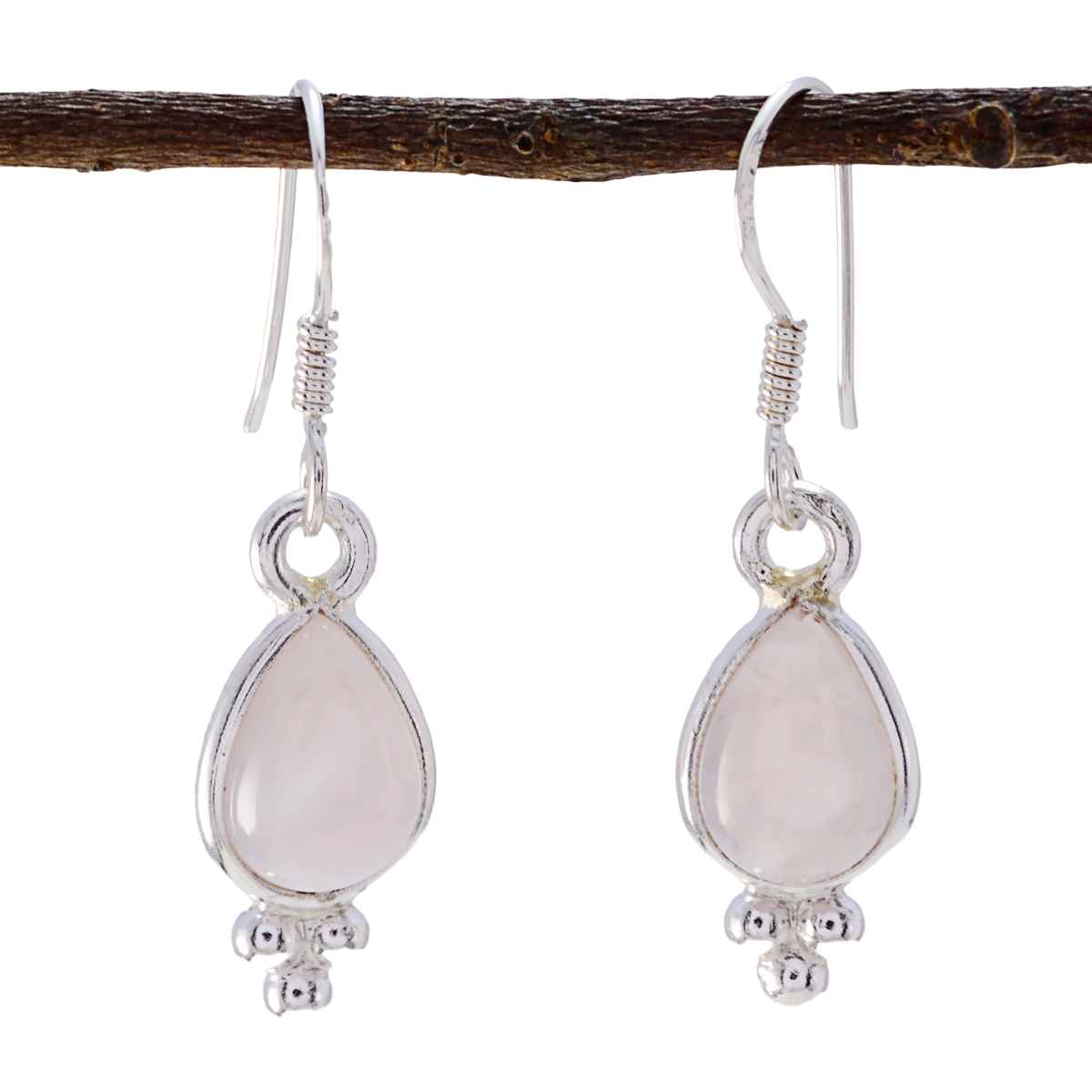 Rose Quartz Spanish Lucia multiple Dangle Pink Sterling Silver Earring