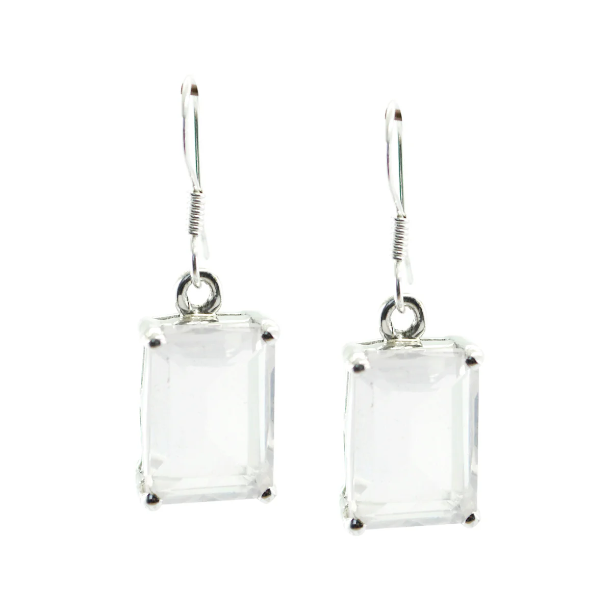 Rose Quartz Spanish Yasmine Solitaire Dangle Pink 92.5 Silver Earring