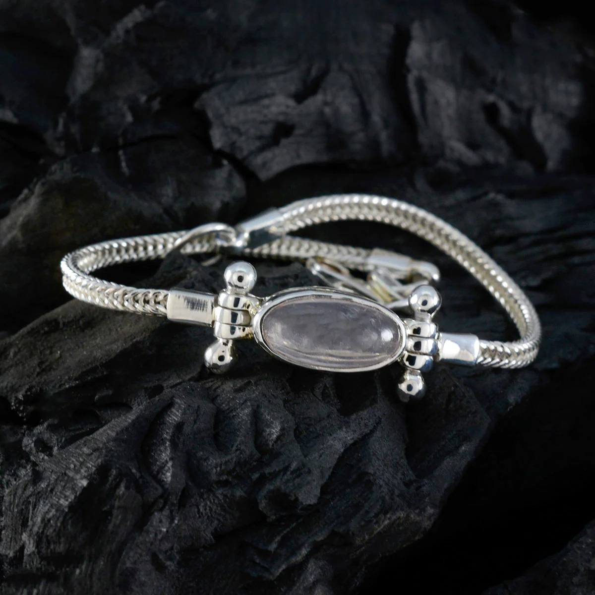 Rose Quartz Summer Bank Holiday Featherlight Pink Sterling Silver Chain Bracelet - Image 3
