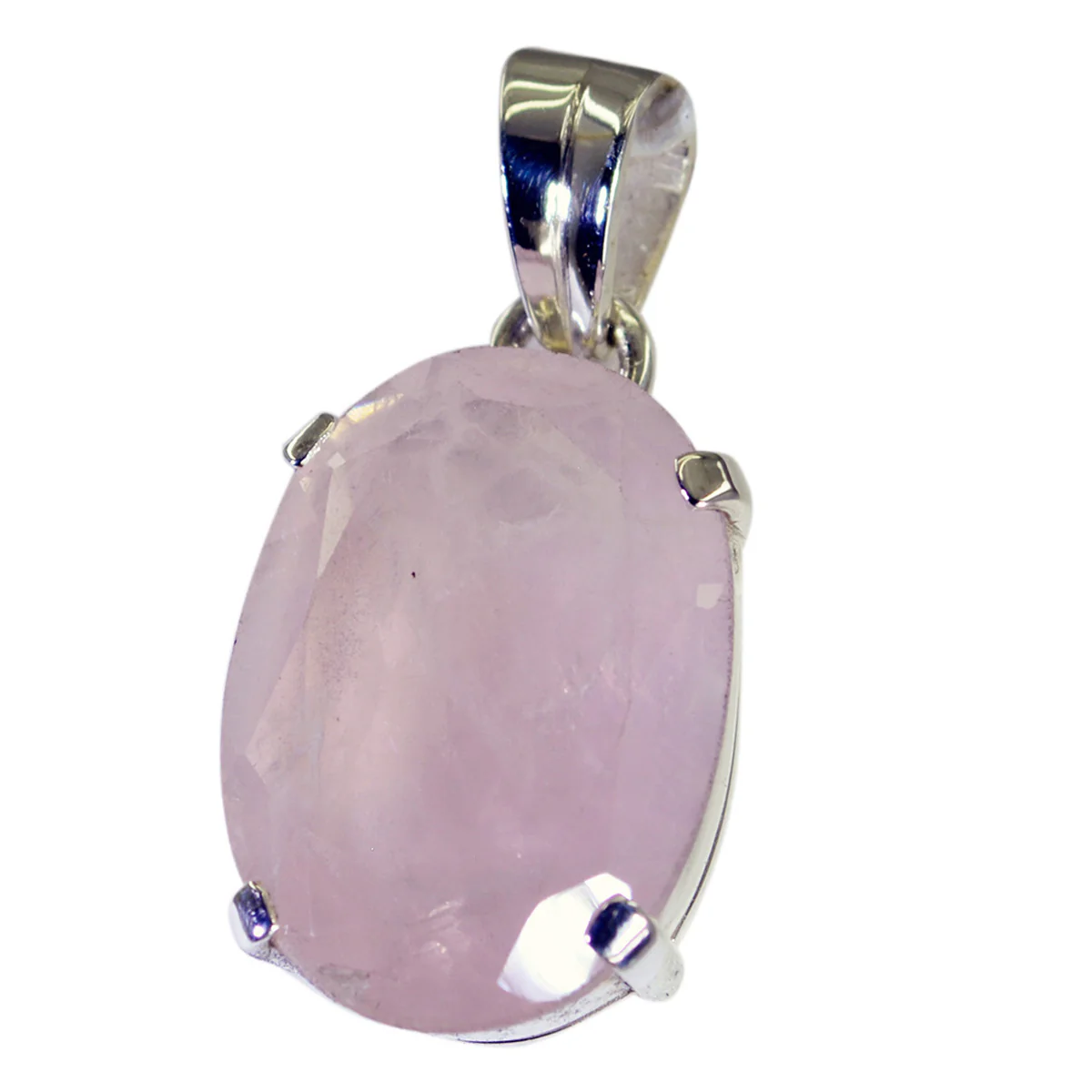 Rose Quartz Whisper-thin American Silver Solitaire Sofía propsel Pink Pendant Jewelry - Image 3