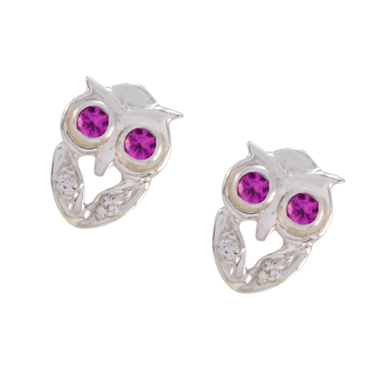 Ruby CZ Australian Harper multiple Stud Pink 925 Sterling Silver Earring - Image 2
