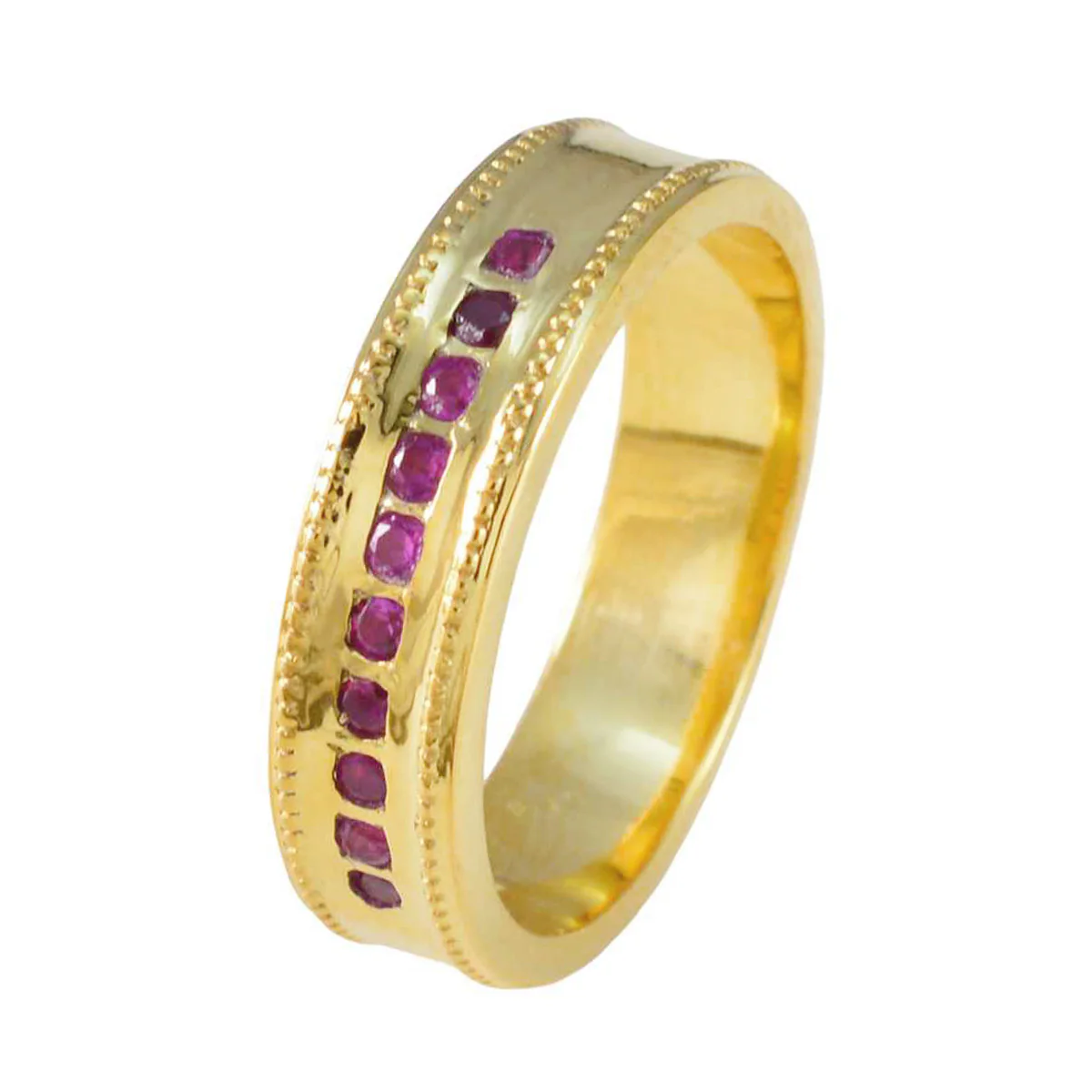 Ruby CZ Halo Indian 925 Sterling Silver Red Gems Whisper-thin Sophisticated Band Jewelry - Image 2