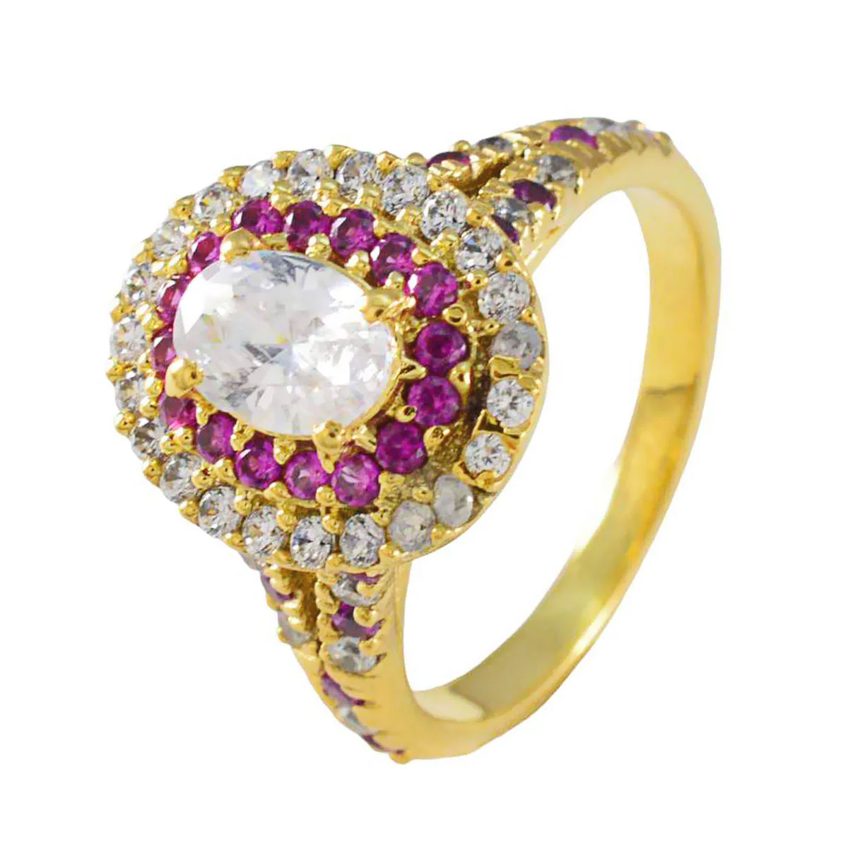 Ruby CZ Halo Indian Silver Red Gemstones Whisper-thin Engagement Ring Jewelry - Image 2