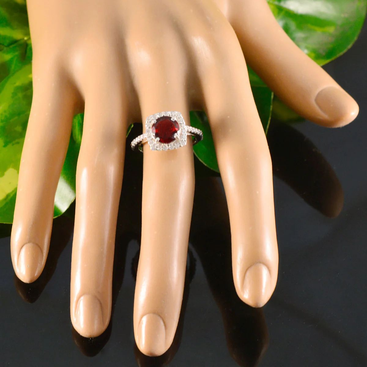 Ruby CZ Halo Japanese 92.5 Silver Red Gemstone Whisper-thin Luxurious Ring Jewellery - Image 5