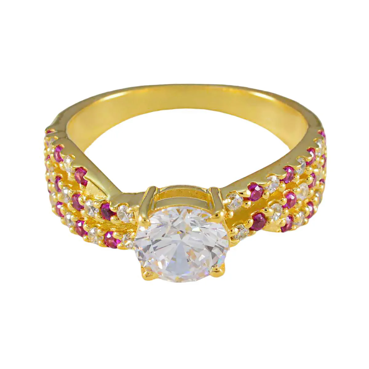 Ruby CZ Halo Korean 92.5 Silver Red Gems Whisper-thin Love Ring Jewelry