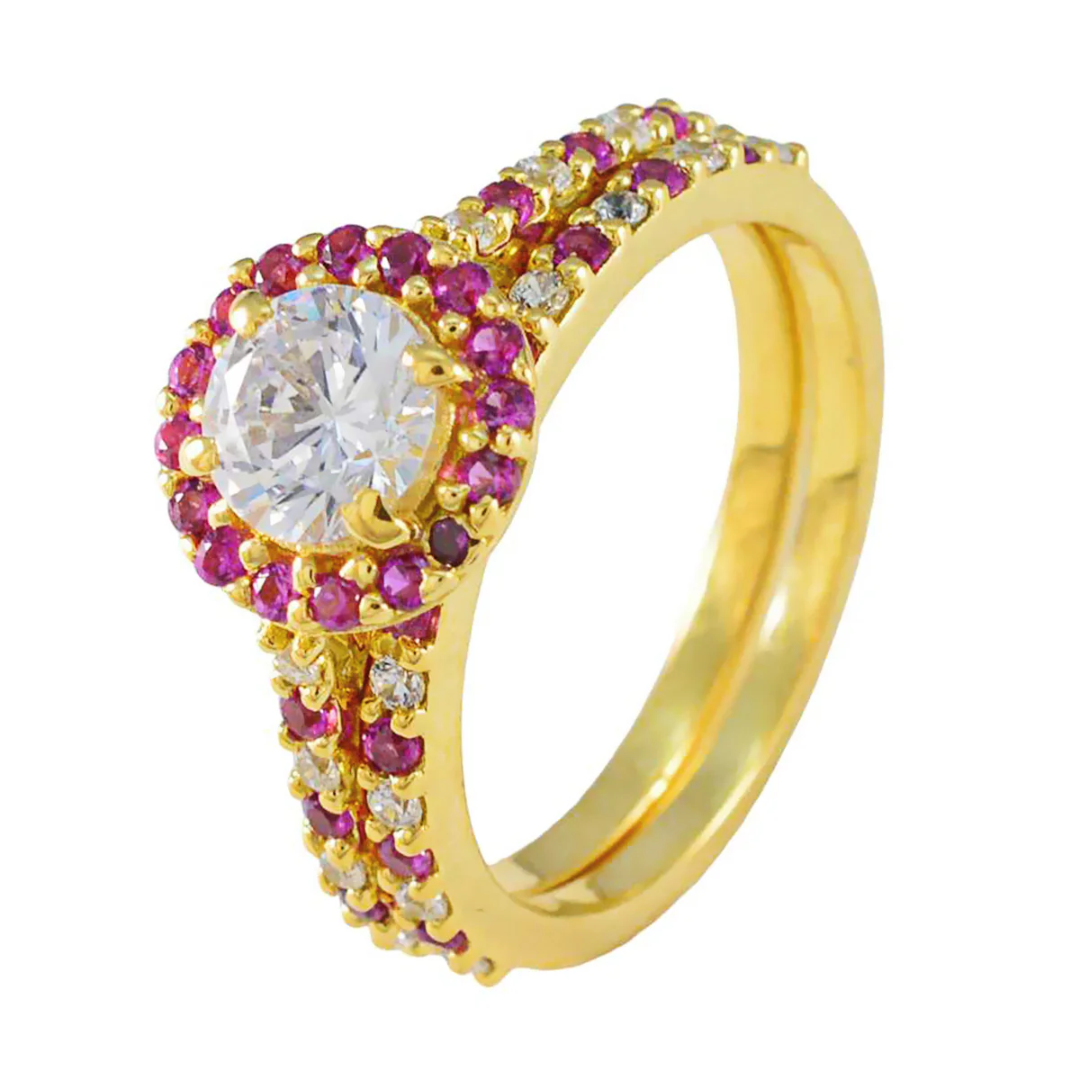 Ruby CZ Halo Korean Silver Red Gemstones Whisper-thin Romantic Ring Jewelry - Image 2