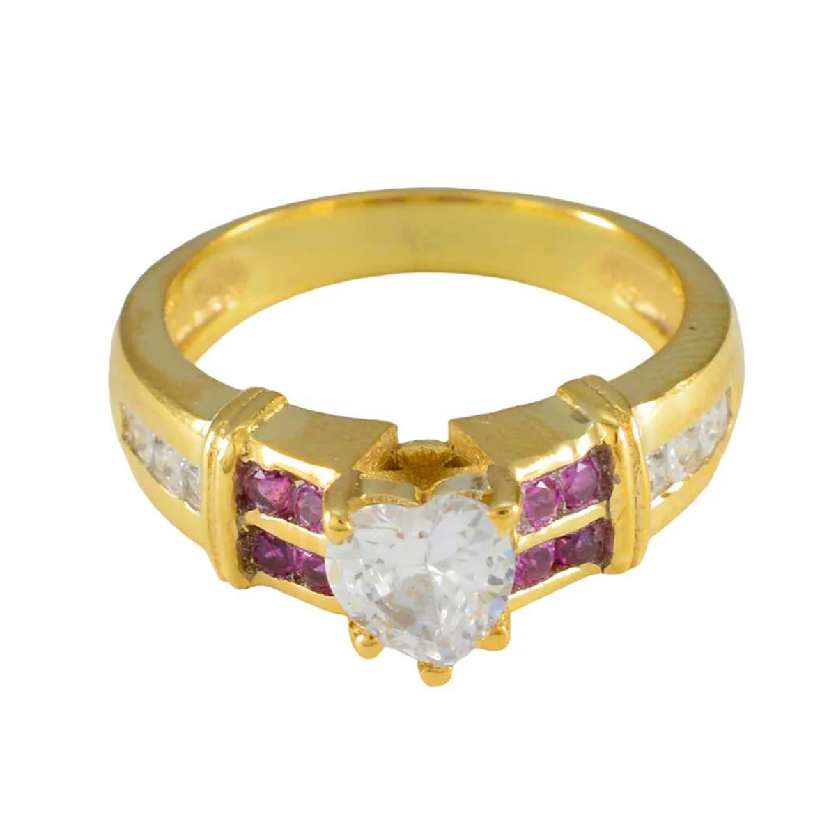 Ruby CZ Halo Latin American 92.5 Silver Red Gems Whisper-thin Romantic Ring Jewellery
