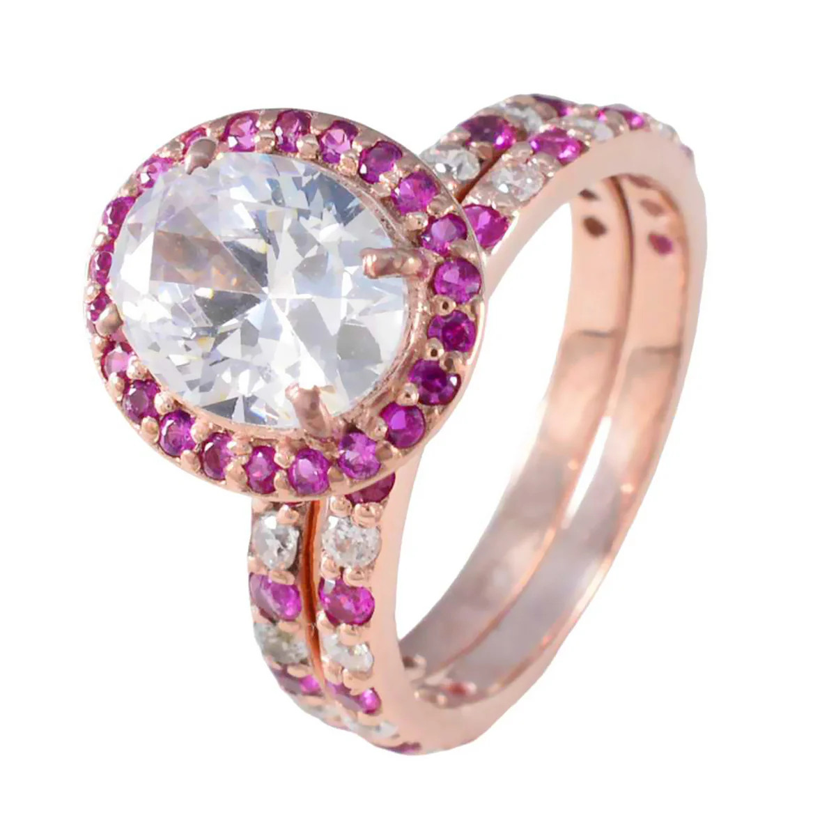 Ruby CZ Halo Latin American 925 Silver Red Gemstone Slim propsel Ring Jewellery - Image 2