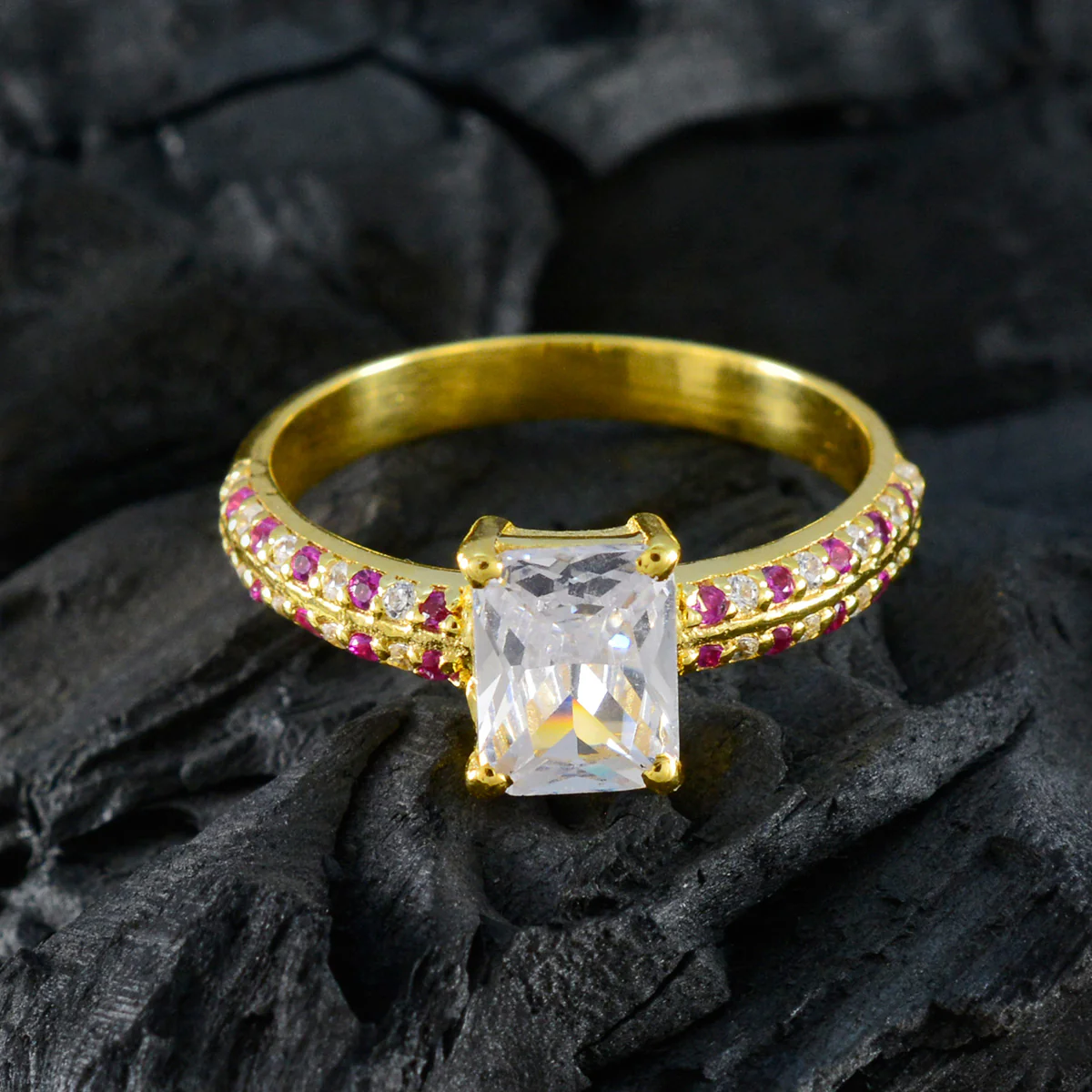 Ruby CZ Halo Latin American 925 Sterling Silver Red Gems Delicate Romantic Ring Jewellery - Image 4