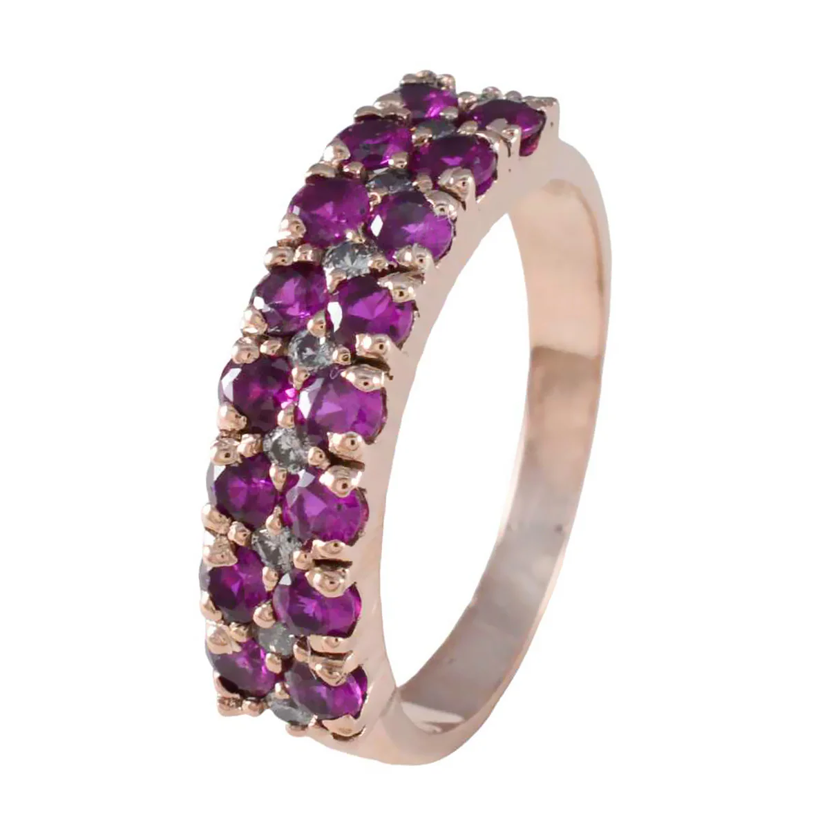 Ruby CZ multiple Indian 925 Sterling Silver Red Gemstone Whisper-thin Engagement Ring Jewelry - Image 2