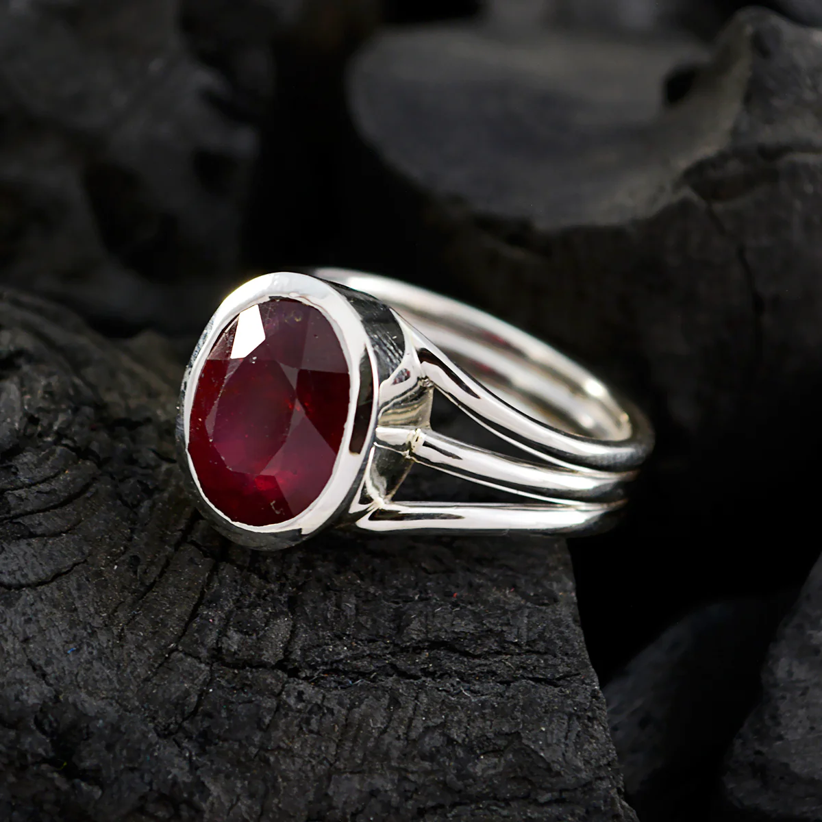 Ruby Cz Solitaire Russian 925 Silver Red Gems Essential  Cultural Ring Jewelry - Image 3