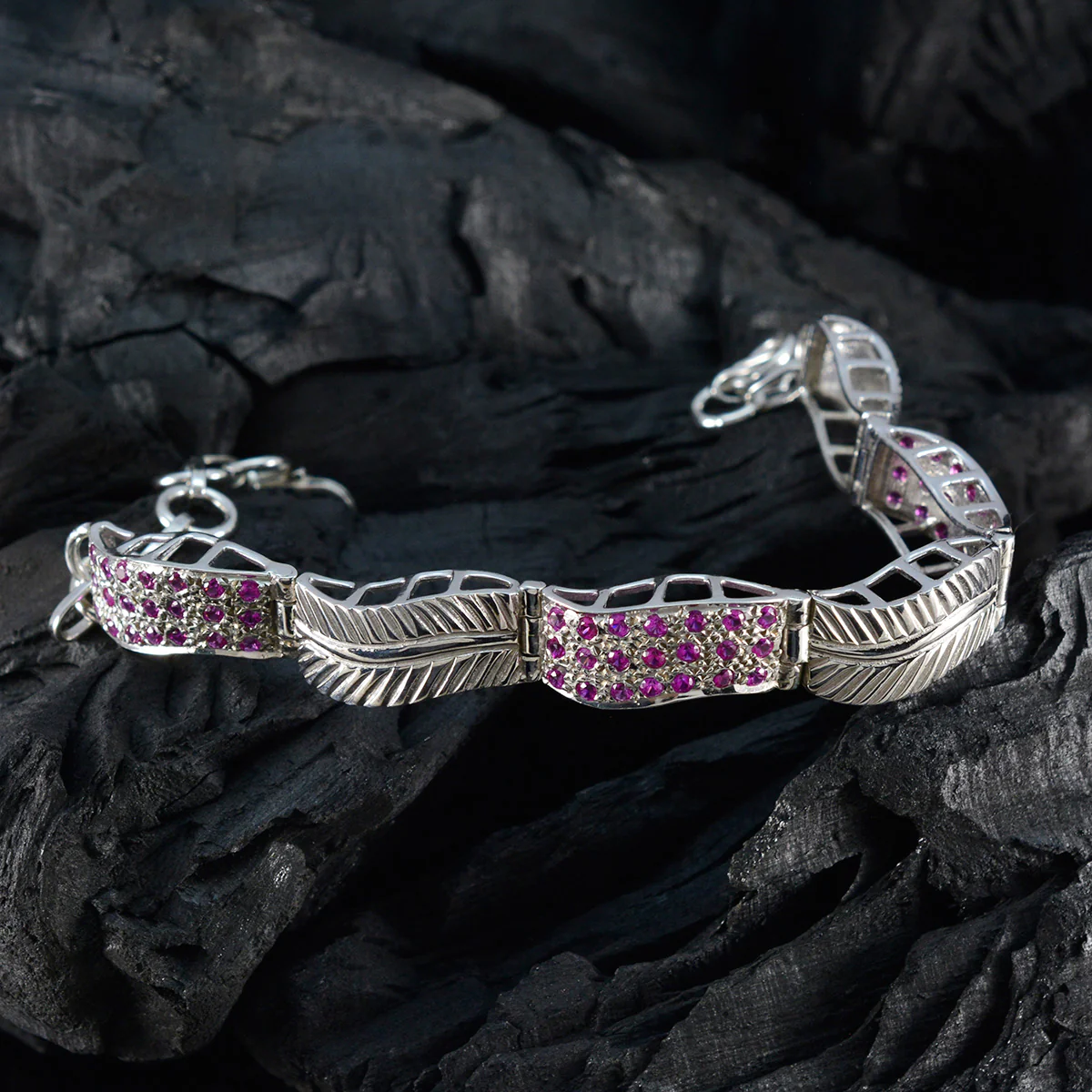 Ruby CZ Super Saturday Versatile Red Silver Tennis Bracelet - Image 5