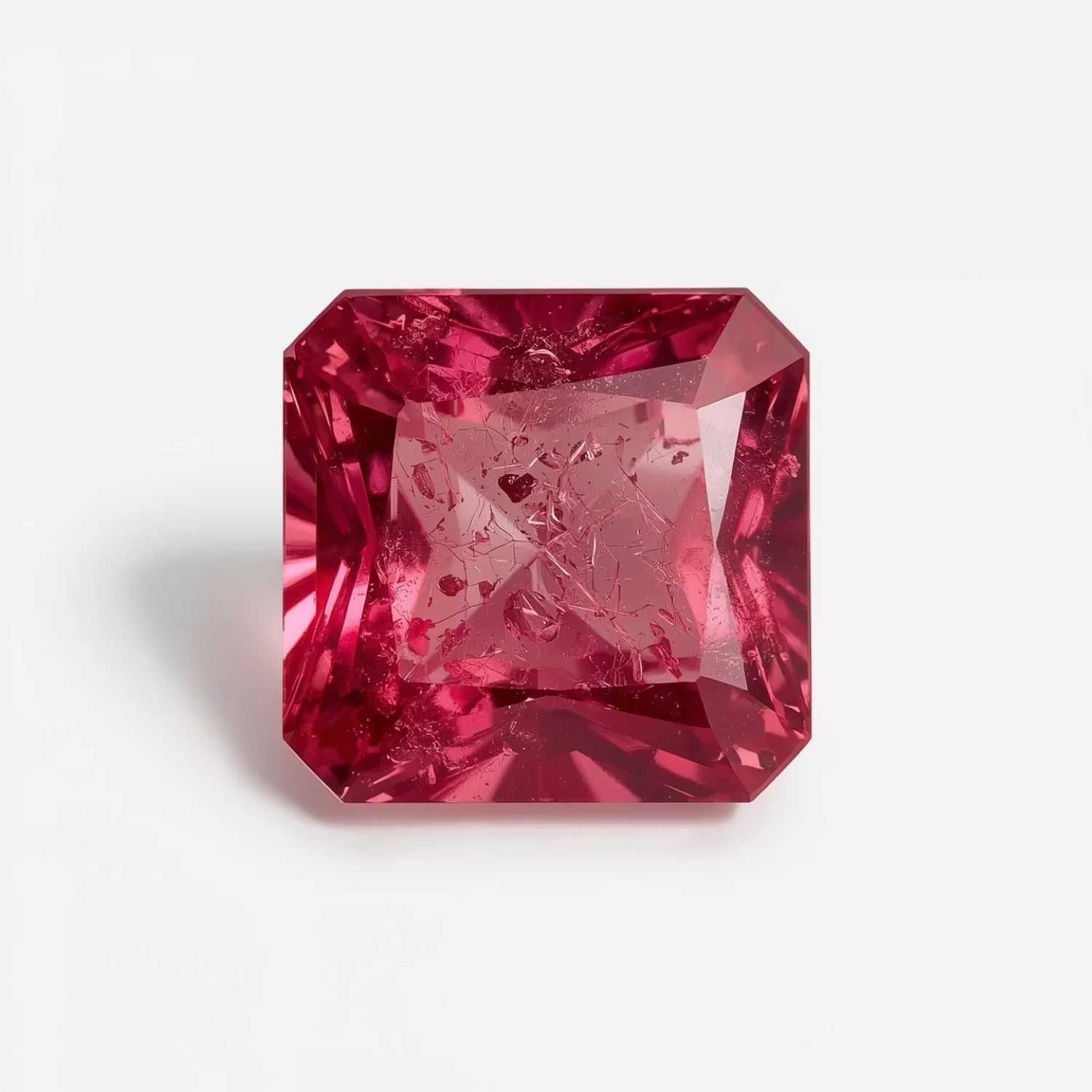 Ruby (GF) 10PC Tiny 3x3 MM Square Faceted Pink Fiery Precious Gems - Image 2