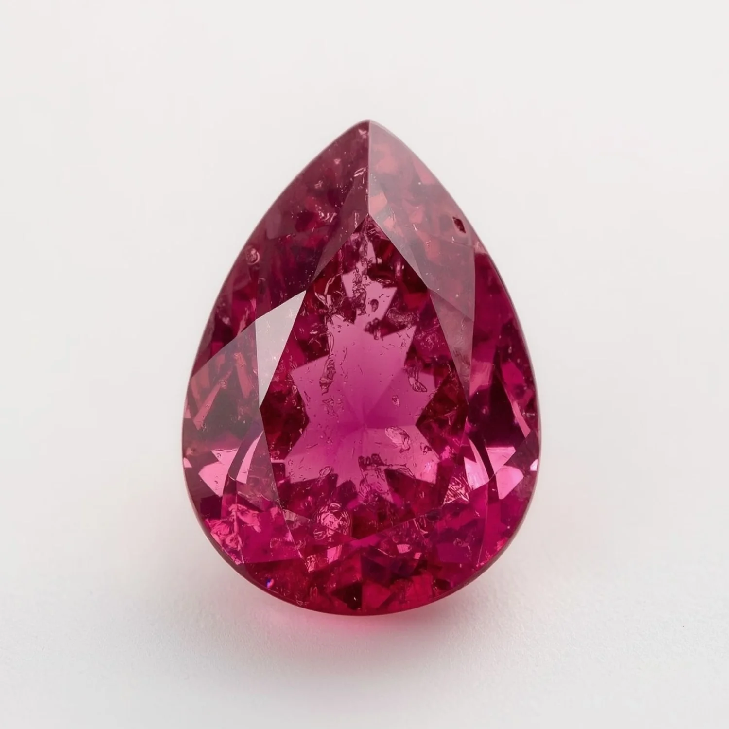 Ruby (GF) 1PC Chunky 12x16 MM Pear Faceted Pink Natural Precious Gems