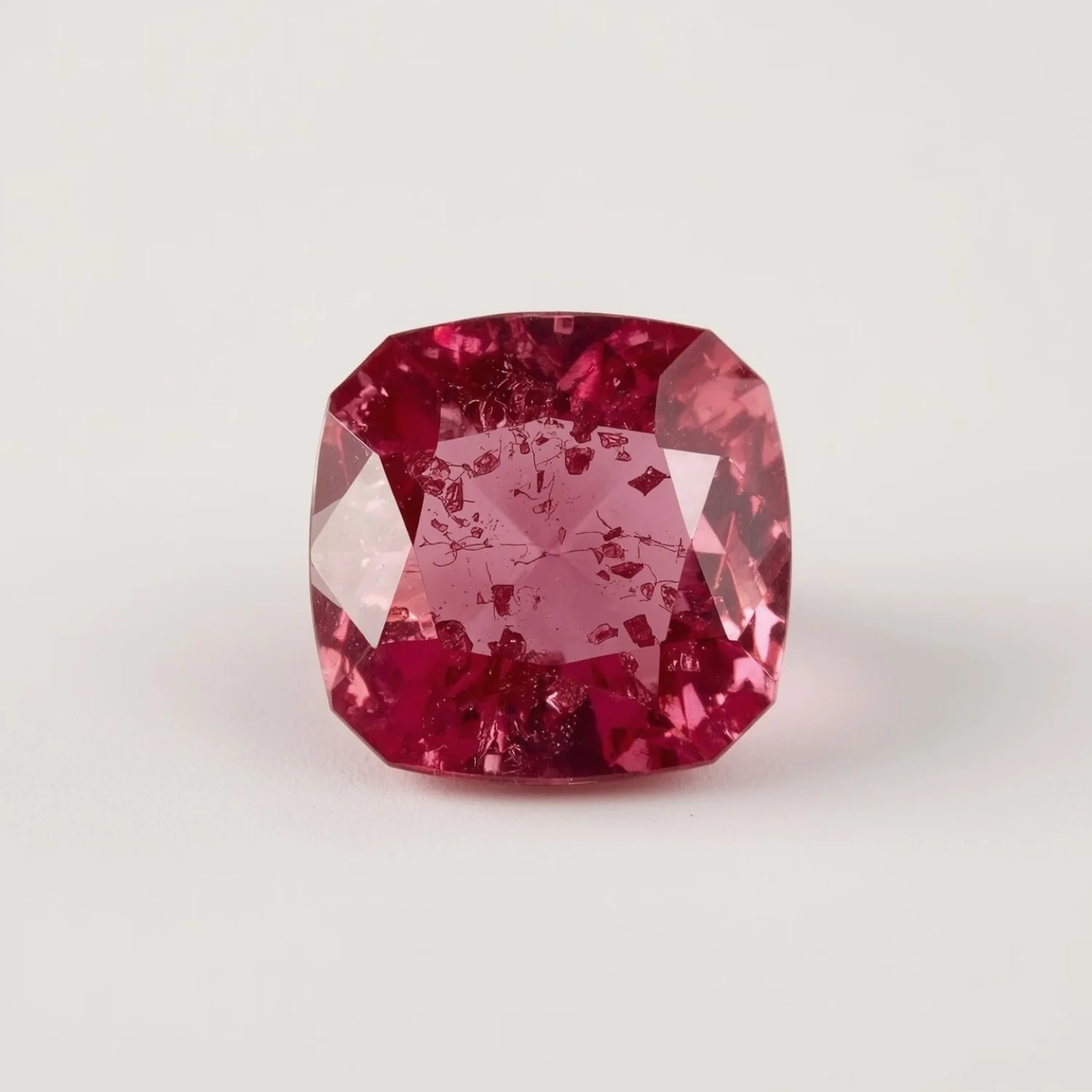 Ruby (GF) 1PC Chunky 14x14 MM Cushion Faceted Pink Genuine Precious Loose Gemstones - Image 2