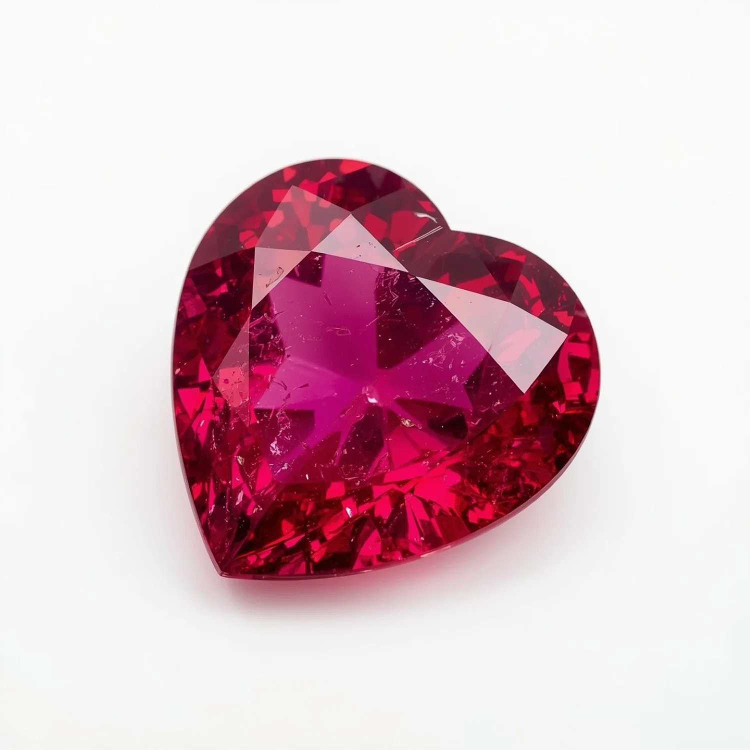 Ruby (GF) 1PC Chunky 14x14 MM Heart Faceted Pink Genuine Precious Loose Gemstones - Image 2