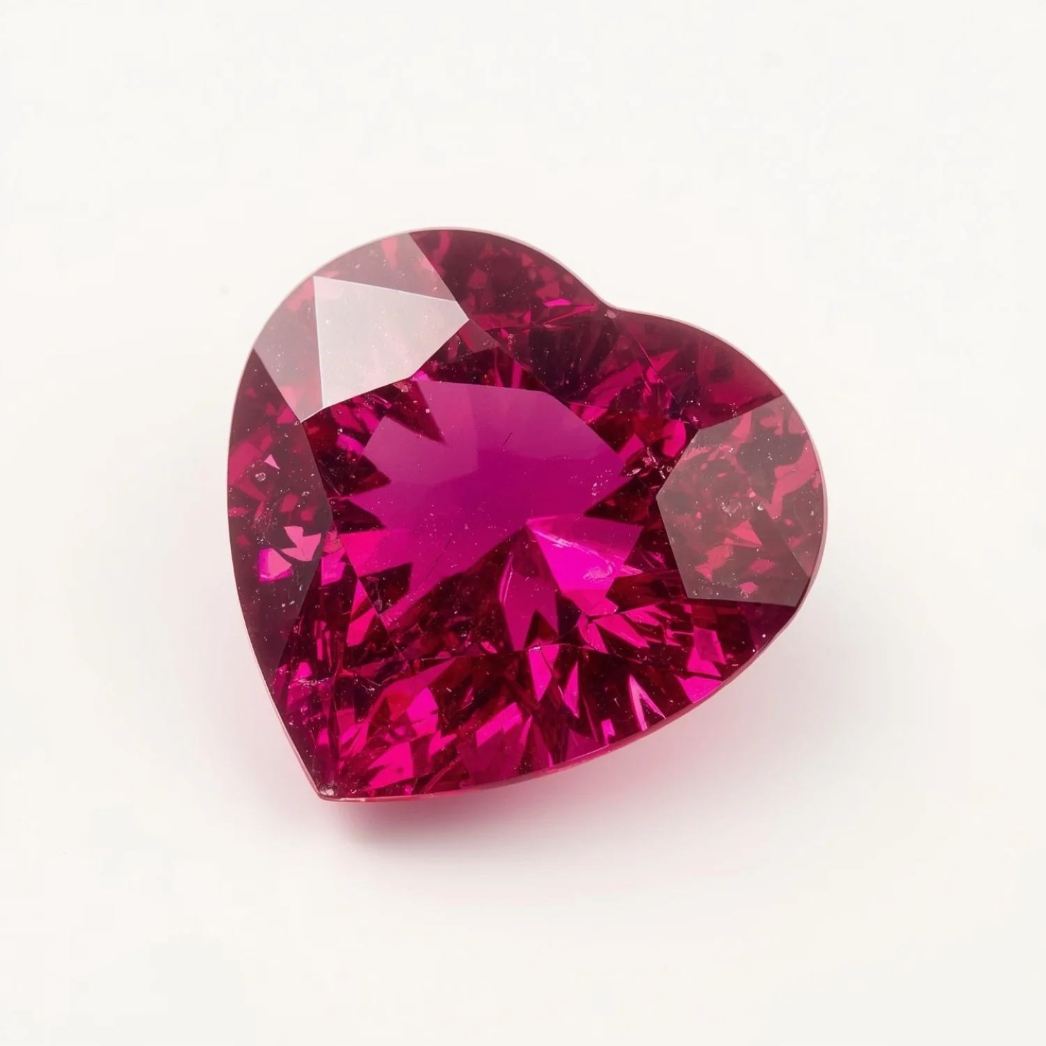 Ruby (GF) 1PC Chunky 15x15 MM Heart Faceted Pink Superior Precious Gems - Image 2