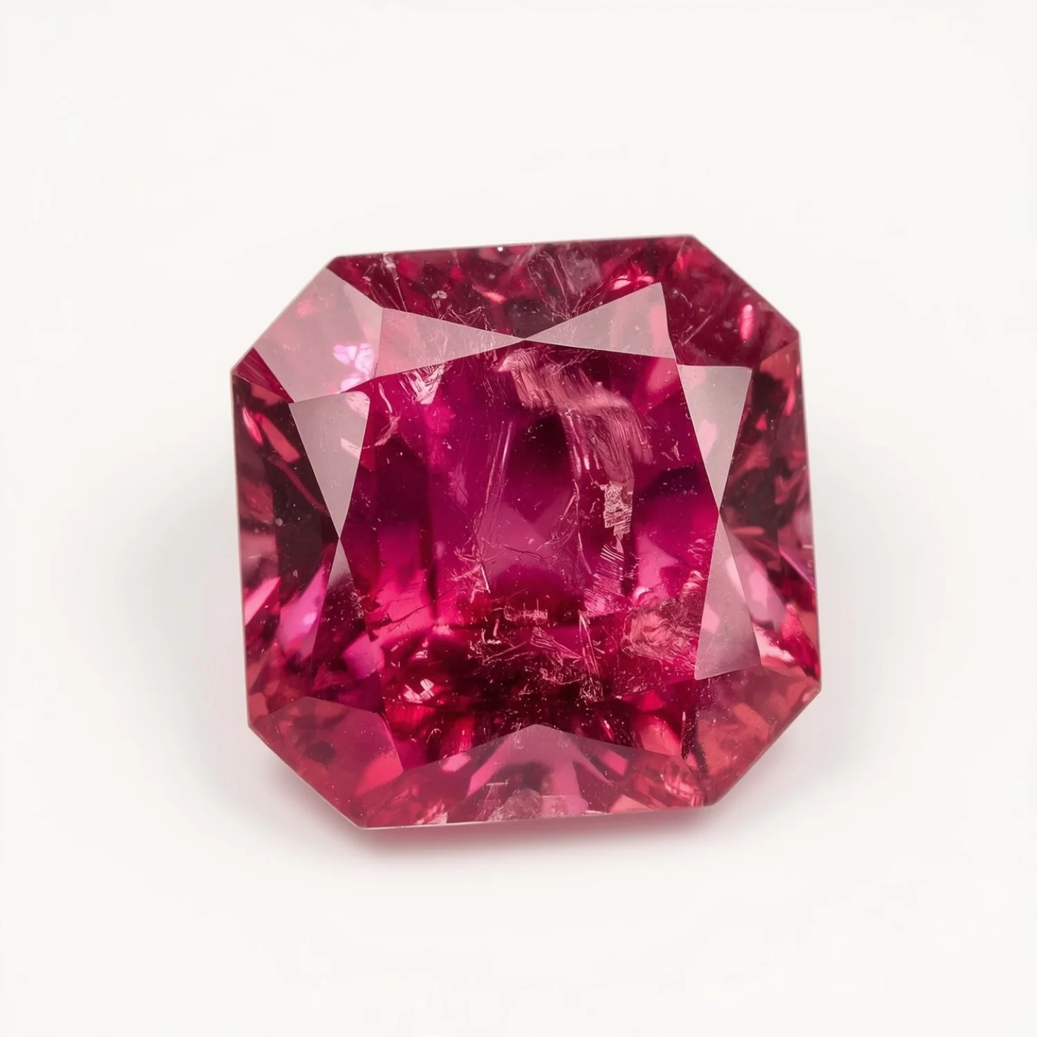 Ruby (GF) 1PC Chunky 15x15 MM Square Faceted Pink Superior Precious Gems - Image 2