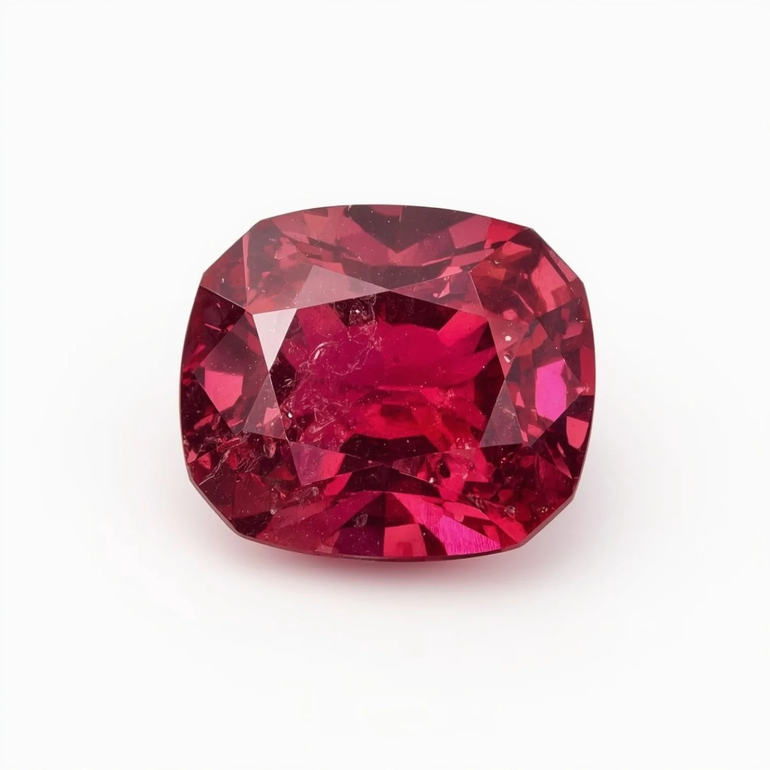 Ruby (GF) 1PC Chunky 16x16 MM Cushion Faceted Pink Pure Precious Loose Gems - Image 2