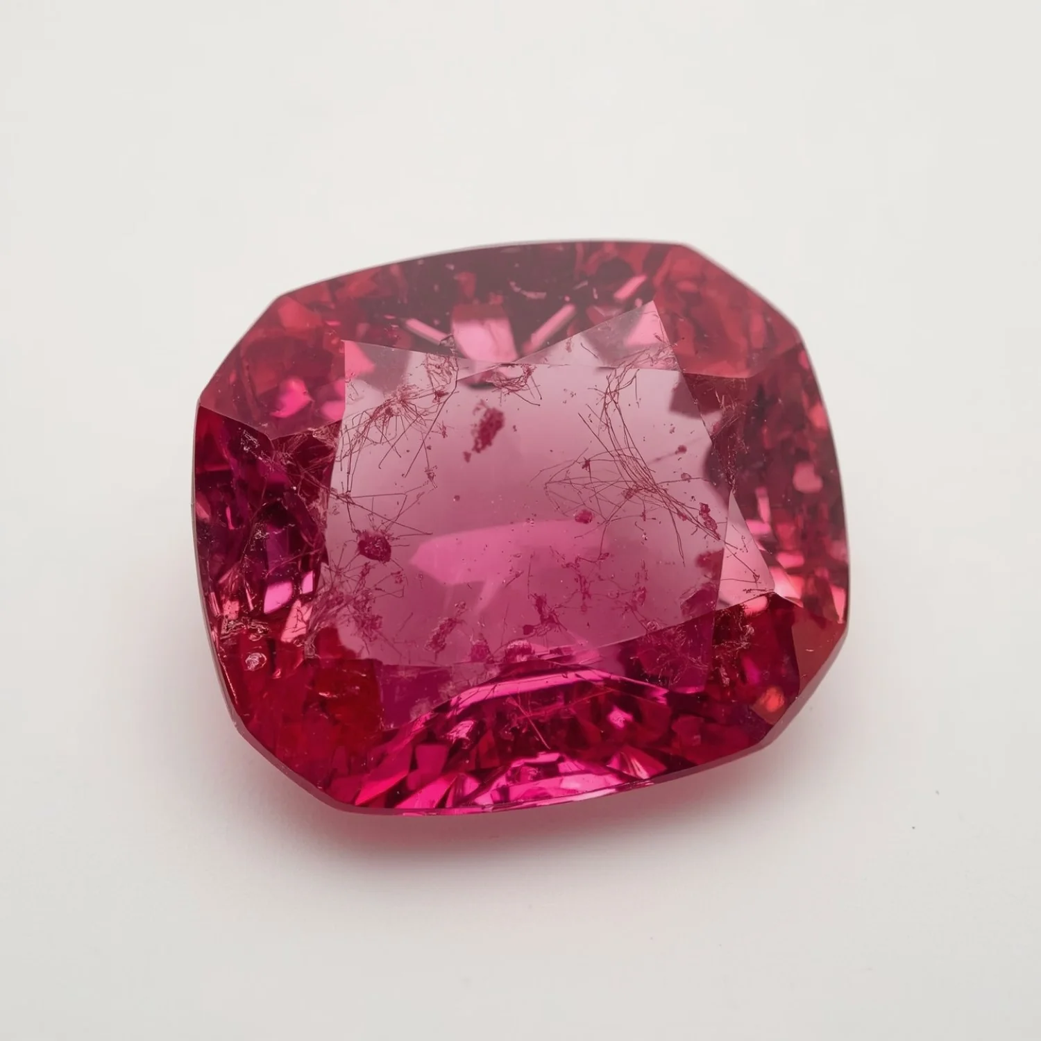Ruby (GF) 1PC Large 10x10 MM Cushion Faceted Pink Shine Precious Loose Gemstones - Image 2