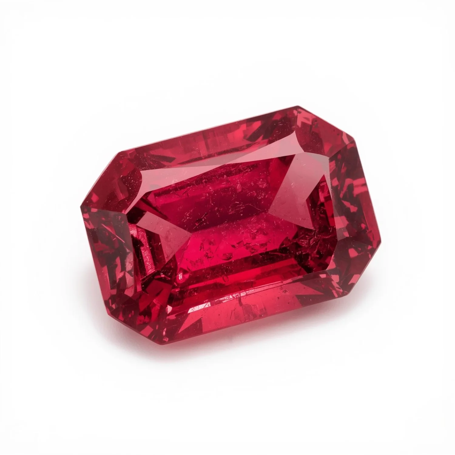 Ruby (GF) 1PC Small 7x9 MM Emerald Faceted Pink Luster Precious Loose Gemstones